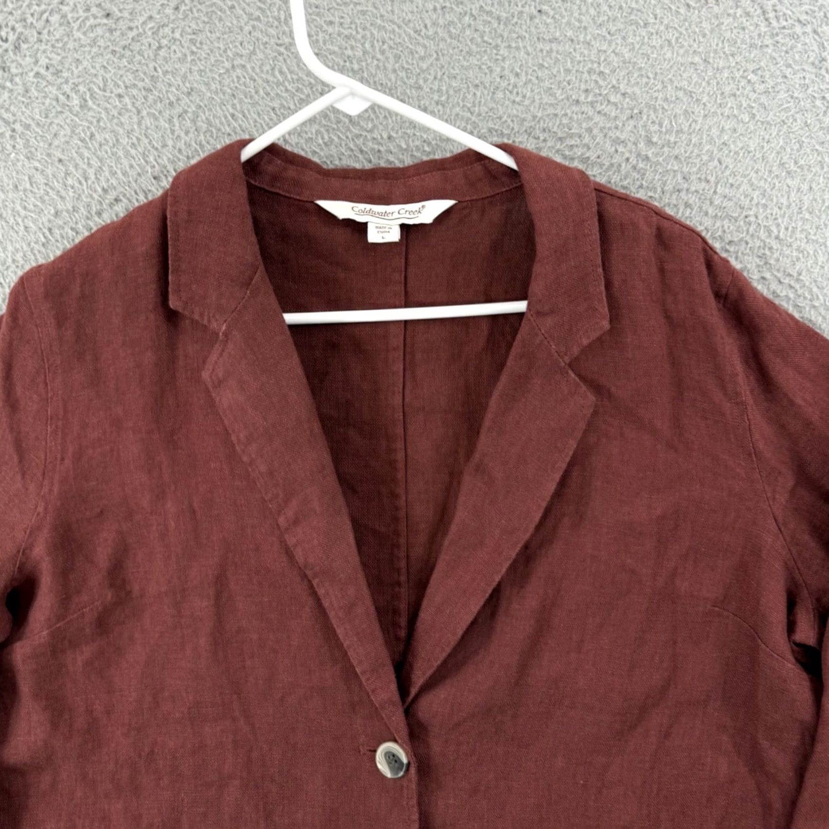Coldwater Creek VINTAGE? Coldwater Creek Shirt Womens Large Red Linen Oversized Loose Blazer Top 3/4 Boho Size L / US 10 / IT 46 - 3 Thumbnail
