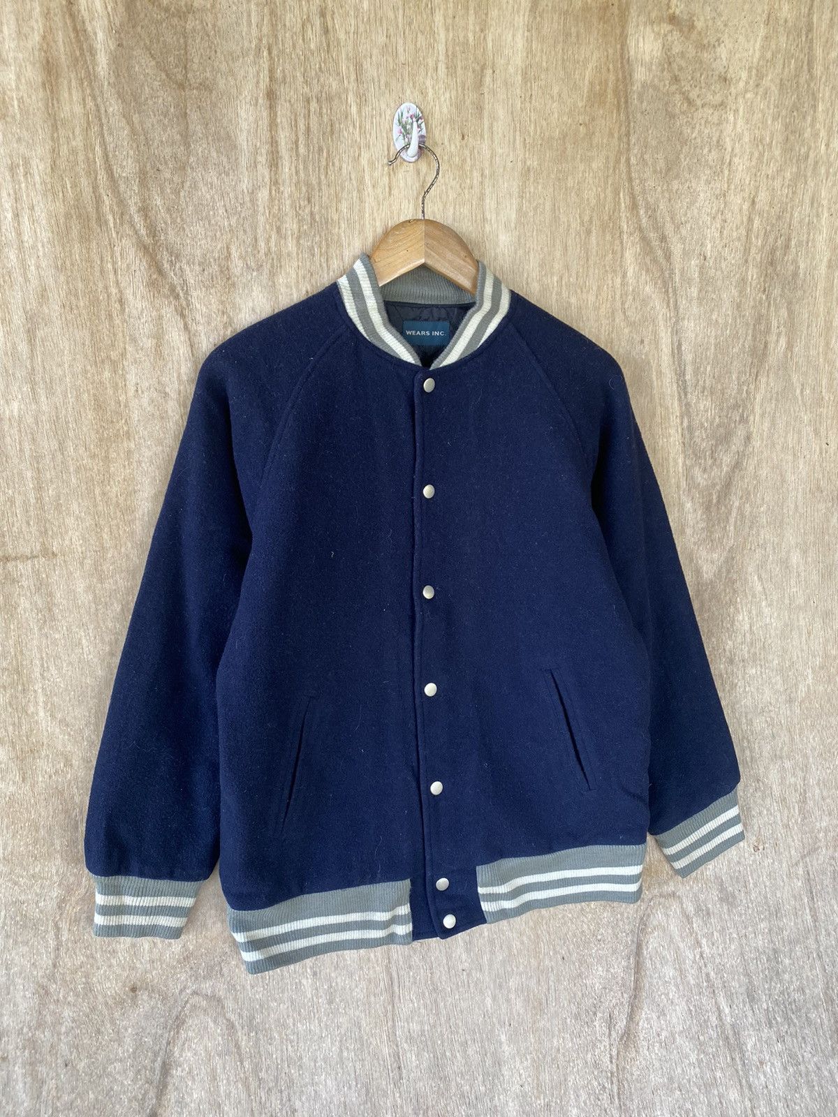 Japanese Brand Vintage Wears Inc Varsity Jacket - Navy Wool Blend - Size US M / EU 48-50 / 2 - 3 Thumbnail