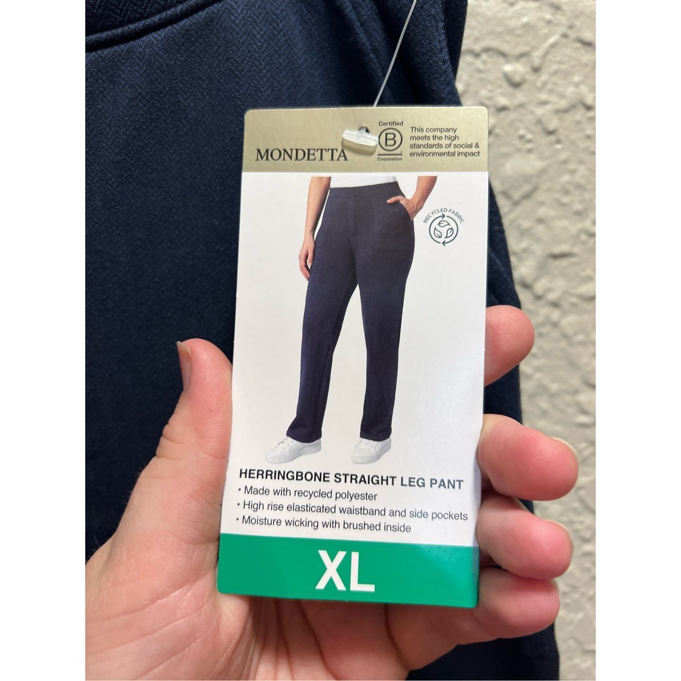 Other Mondetta Blue Herringbone Straight Leg Pants Woman’s XL NEW Size 32" / US 10 / IT 46 - 10 Thumbnail