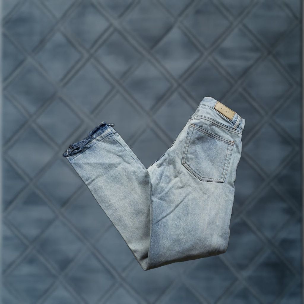 MNML mnml Jeans Mens 30 Distressed Skull Patch Straight Leg Frayed Hem Denim 30x31 Blue Painters? Size US 30 / EU 46 - 1 Thumbnail
