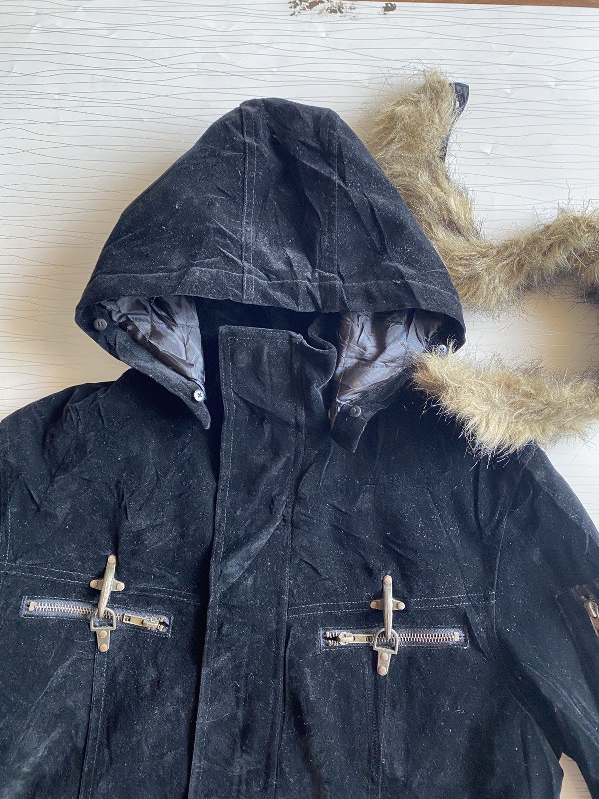 20471120 Vintage Fur Hood Parka Black Jacket - Quilted Lining Size US M / EU 48-50 / 2 - 20 Thumbnail