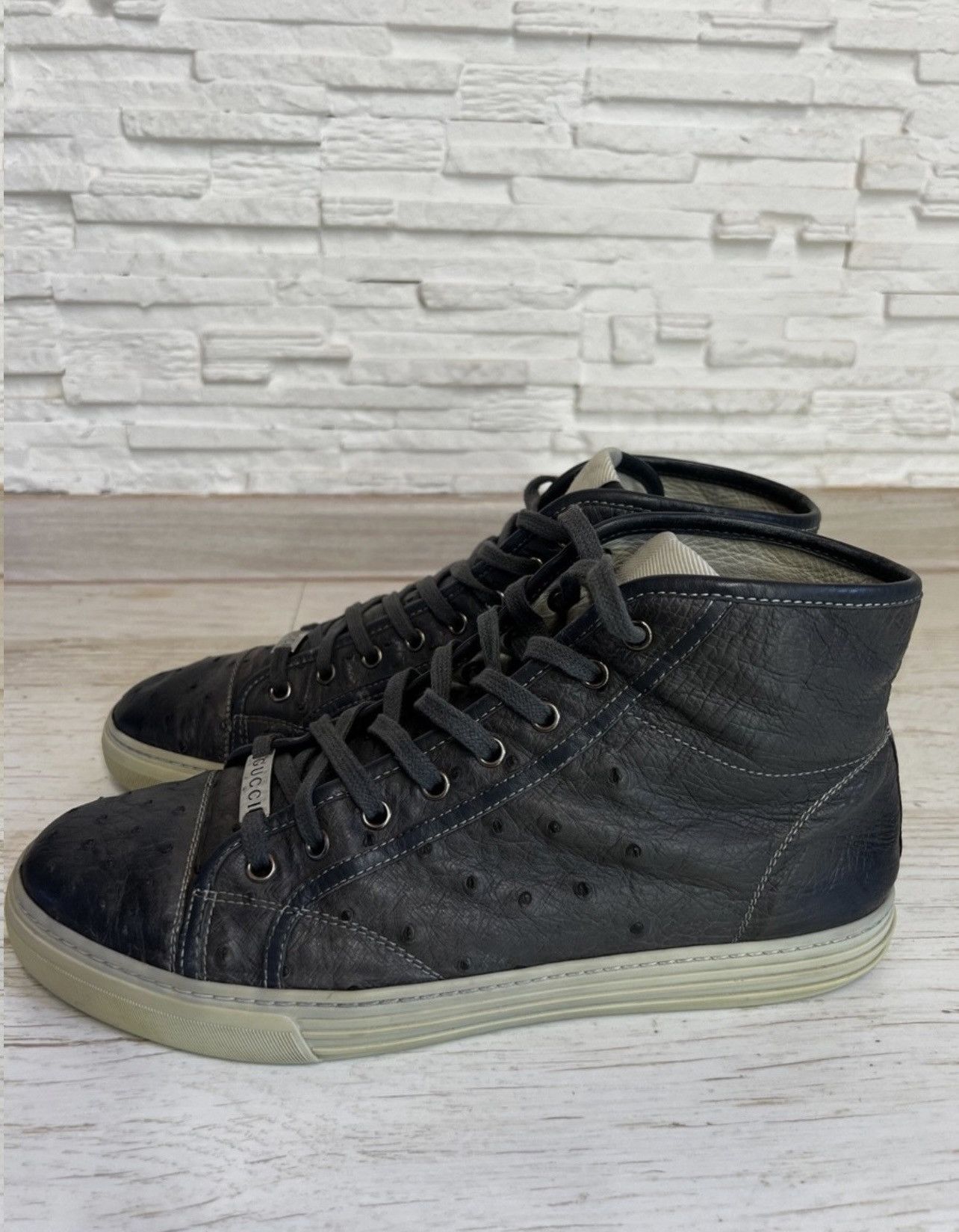 Gucci Gucci Ostrich leather high top sneakers 9,5 Size US 9.5 / EU 42-43 - 6 Thumbnail