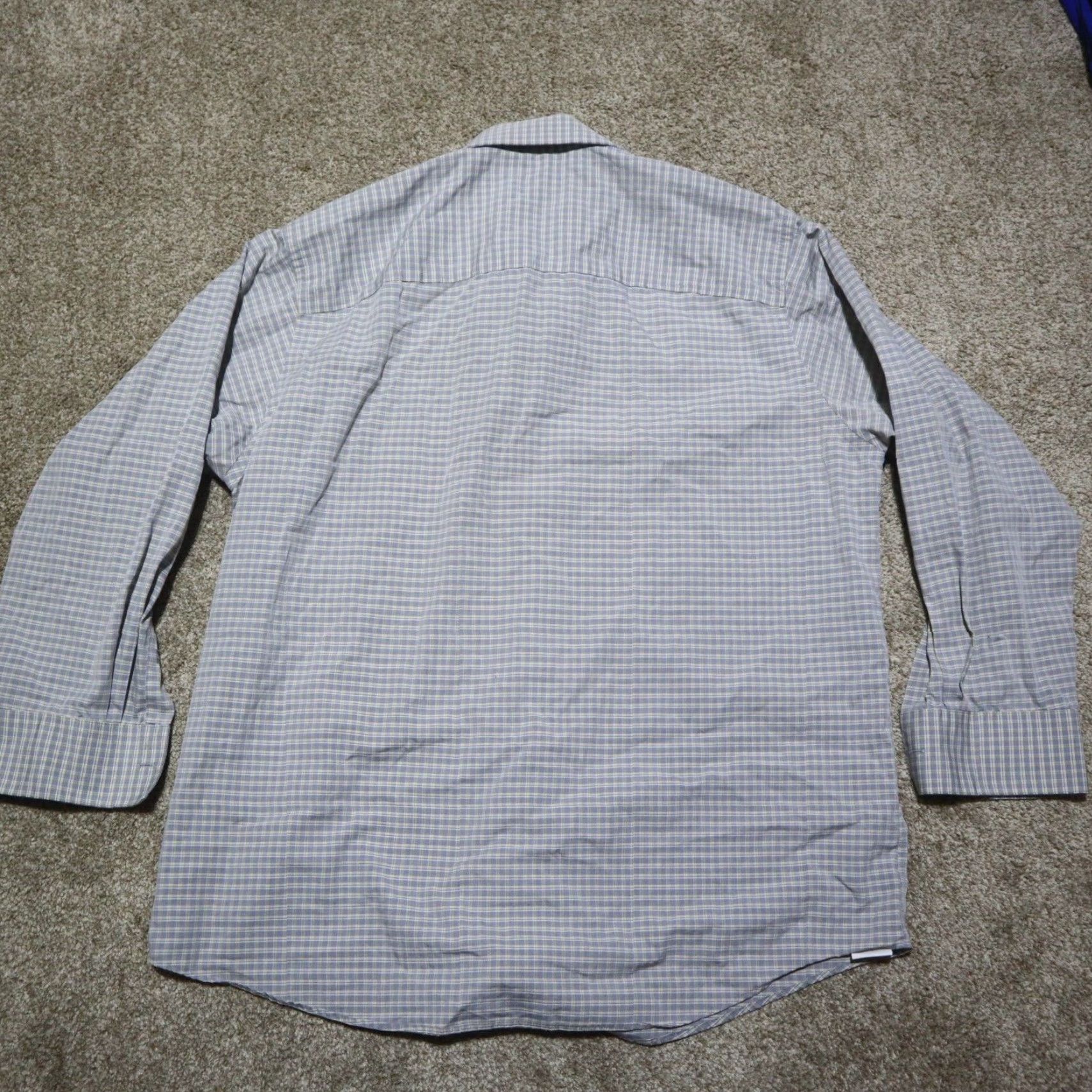 Kenneth Cole Kenneth Cole Reaction Shirt Button Front Gray Check Long Sleeve Men L 16.5 checkered button-up casual business Size US L / EU 52-54 / 3 - 8 Thumbnail