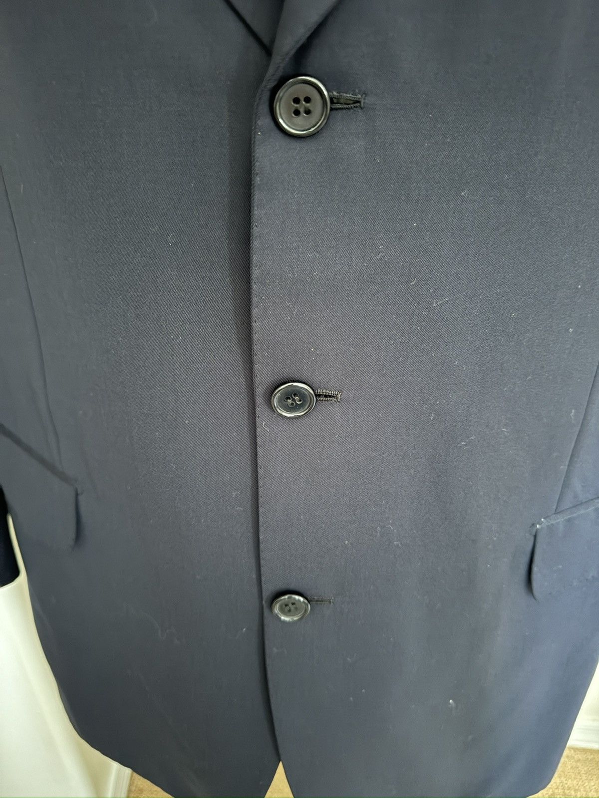 Brioni Brioni Made in Italy 3 Button Jacket in Midnight Navy 46L Size 46L - 3 Thumbnail