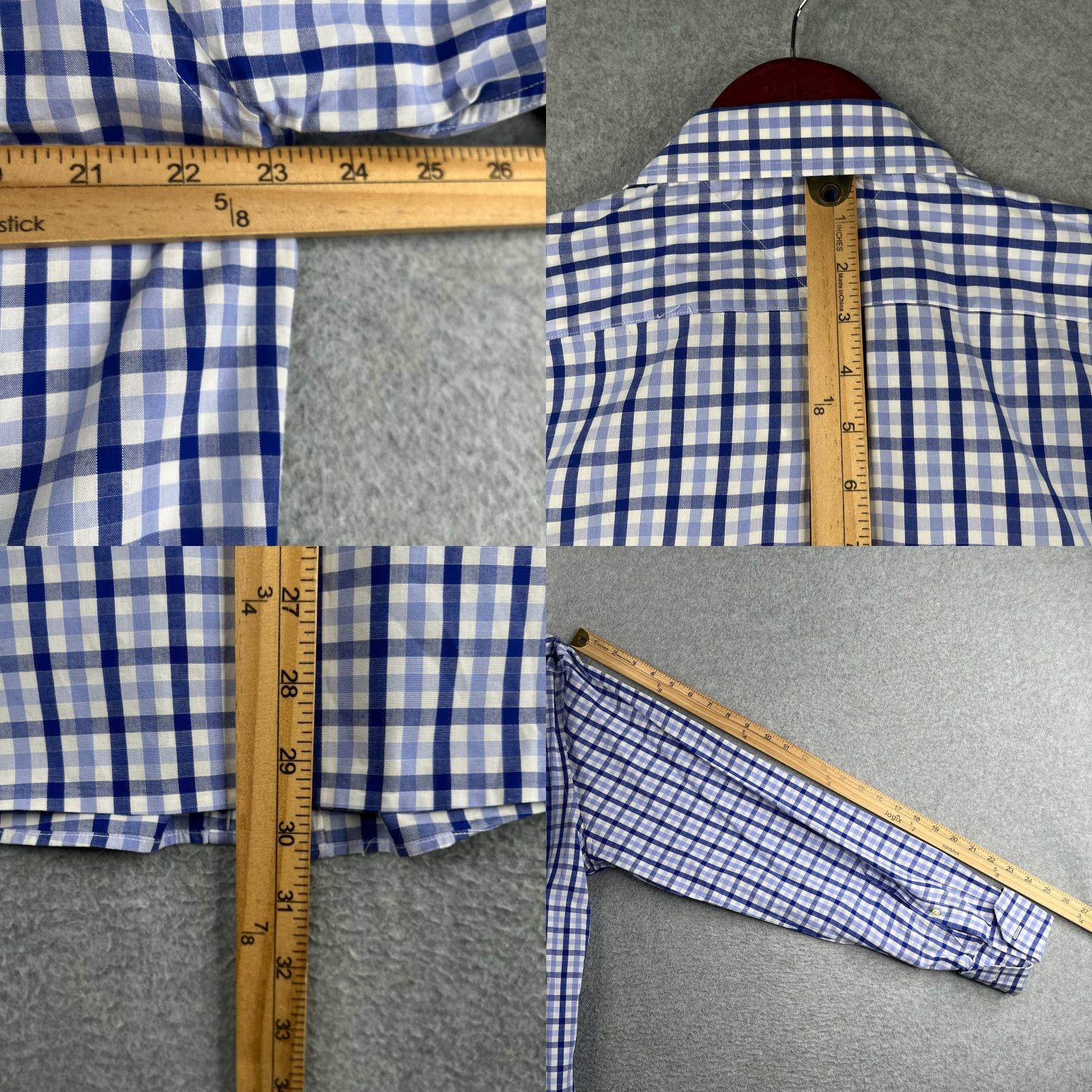 Tommy Hilfiger Tommy Hilfiger Dress Shirt 16.5 Blue Check Long Sleeve Button-Down Collar Mens Regular Sized Shirt Size US XL / EU 56 / 4 - 8 Thumbnail