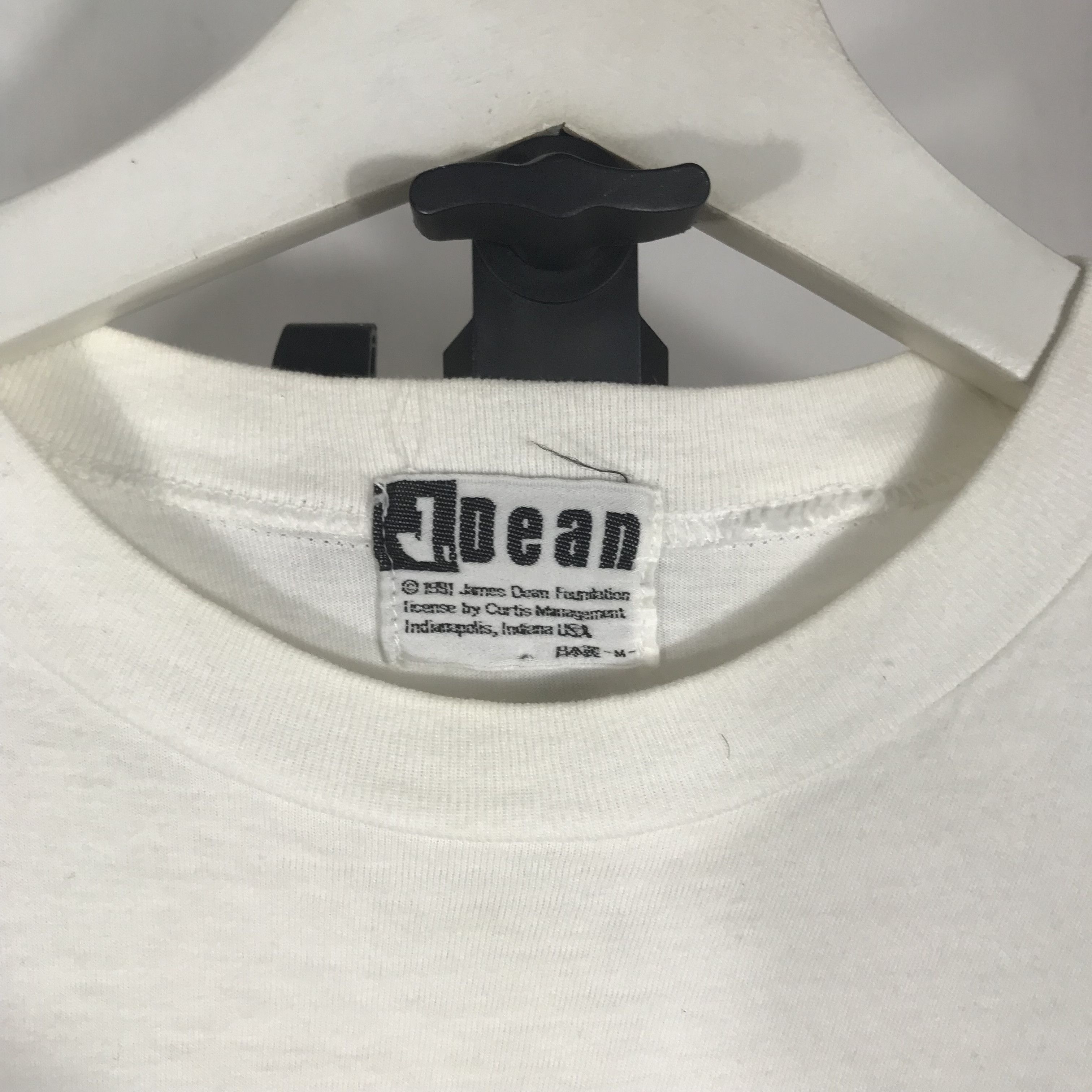 Band Tees Vintage 90s James Dean 1991 Curtis Portrait White Tee Shirt Size US M / EU 48-50 / 2 - 7 Thumbnail