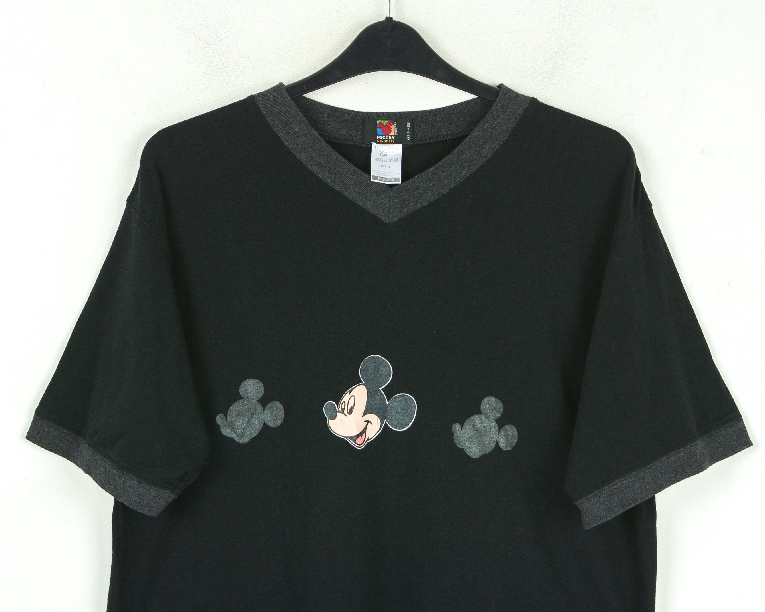 Disney × Mickey Mouse × Vintage DISNEY MICKEY MOUSE UNLIMITED VTG T-Shirt L Cotton V-Neck Size US L / EU 52-54 / 3 - 2 Thumbnail