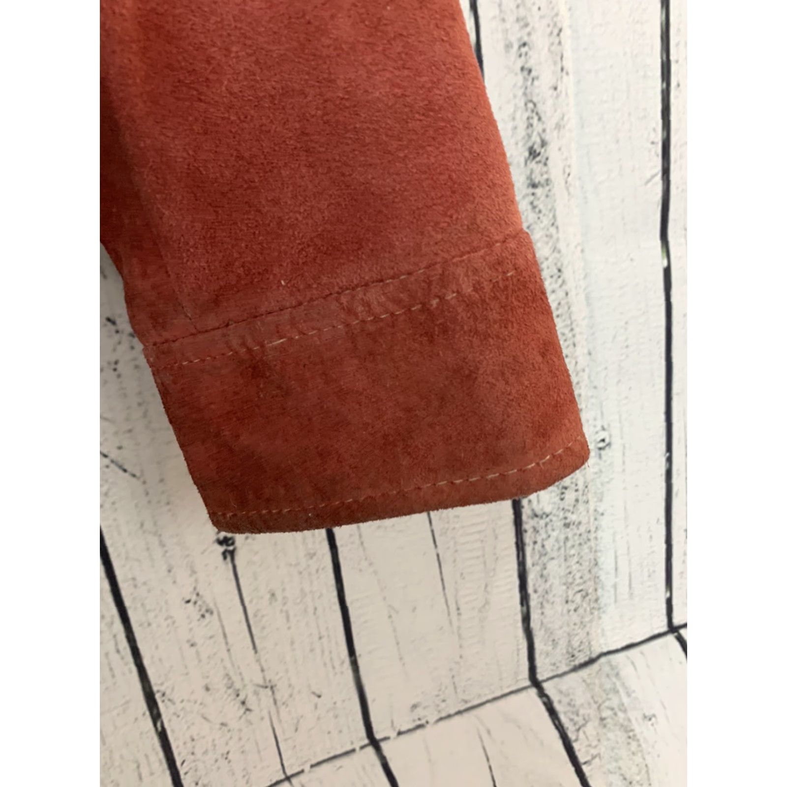Vintage TRUE GRIT Leather Coat Women's Size S Red Full Zip Suede Leather Jacket Size S / US 4 / IT 40 - 5 Thumbnail