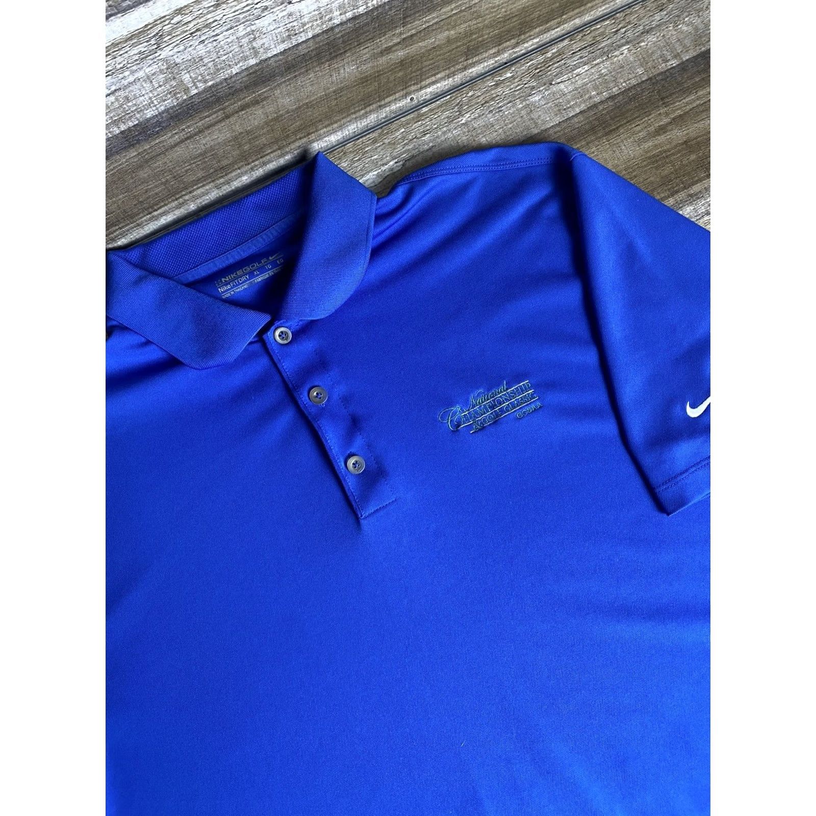 Nike Mens Nike Golf Polo Shirt Short Sleeve XL Blue Dri-Fit Golf Polo Shirt Nike Brand Logo Size US XL / EU 56 / 4 - 2 Thumbnail