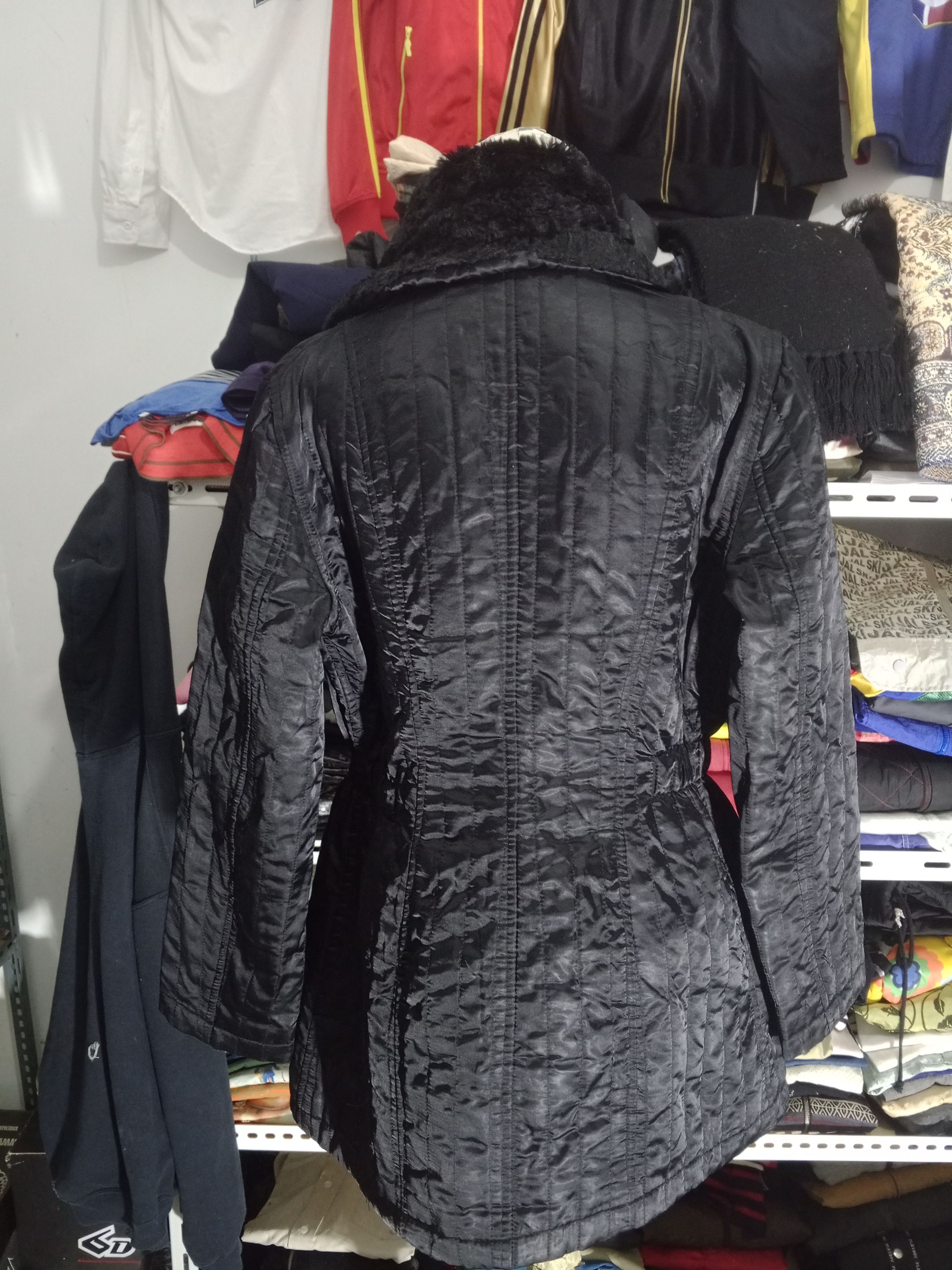 Sandro × Vintage Sandro Jacket Black Winter Fur Collar Jacket Size L / US 10 / IT 46 - 5 Thumbnail