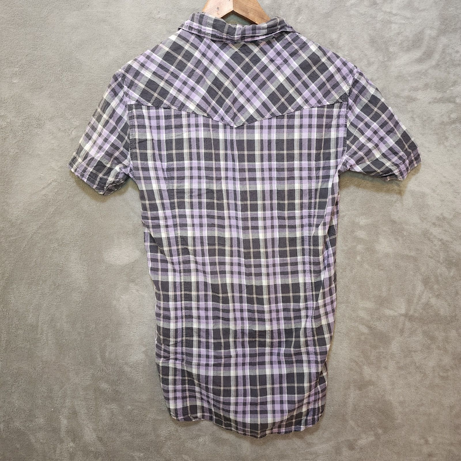 Diesel Diesel Y2K Women's S Long Fit Purple Plaid Shirt Size S / US 4 / IT 40 - 2 Thumbnail