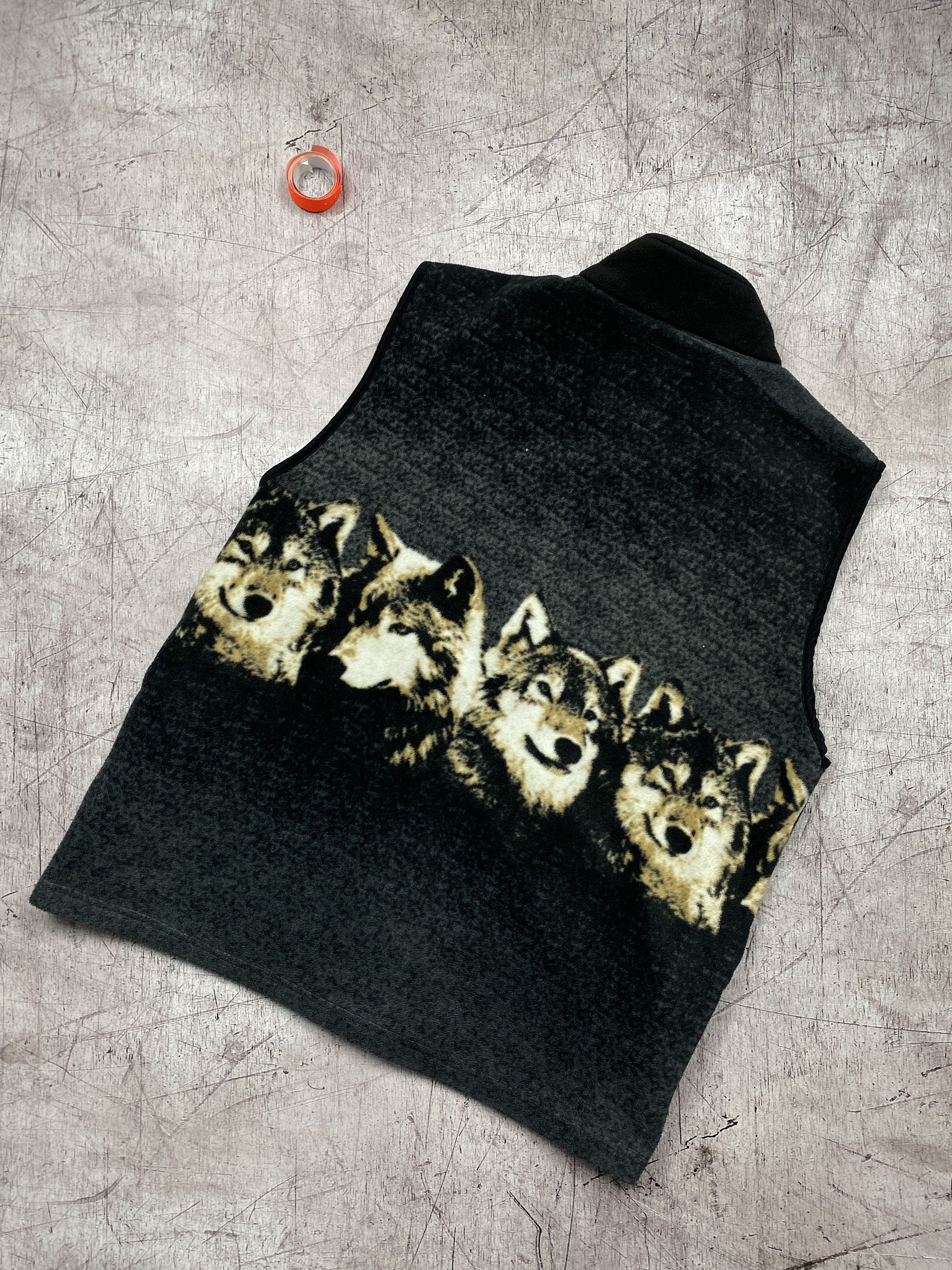 Vintage Vintage Animal Fleece Vest y2k Wolf Size US XL / EU 56 / 4 - 6 Thumbnail