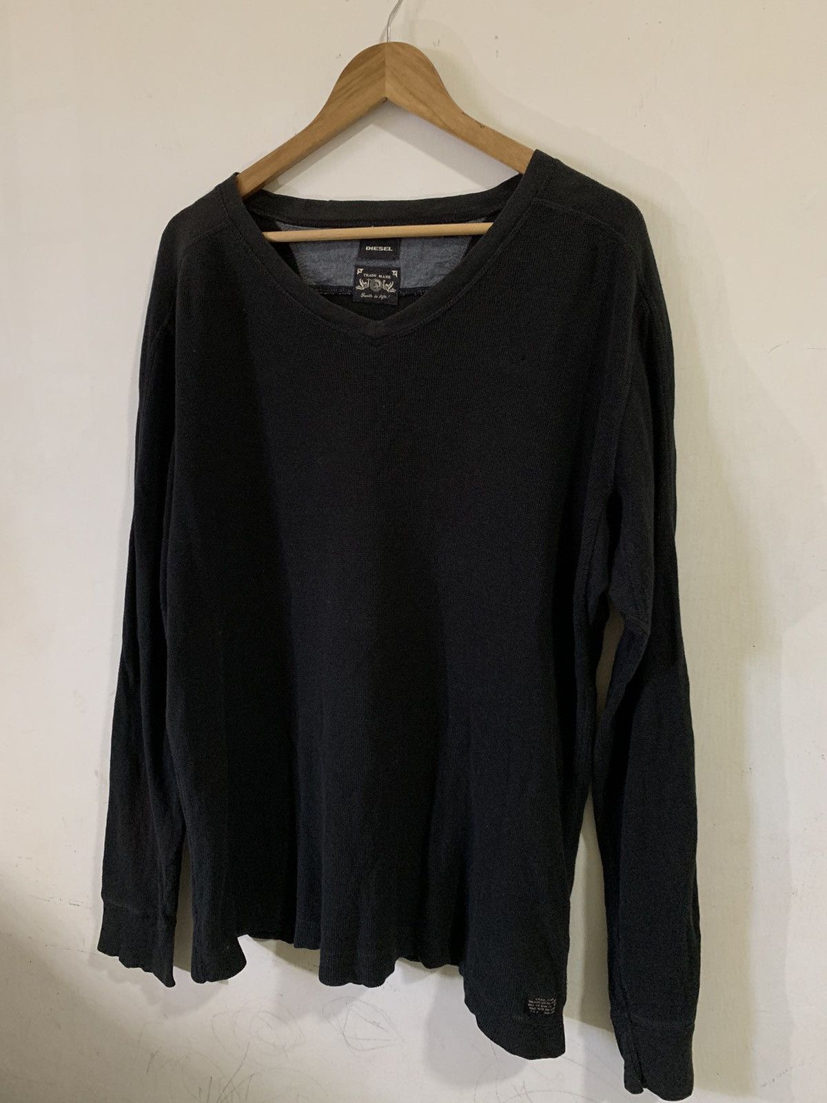 Diesel Y2K Diesel Waffle Kijiy Long Sleeve V-Neck Shirt Size US XXL / EU 58 / 5 - 2 Thumbnail