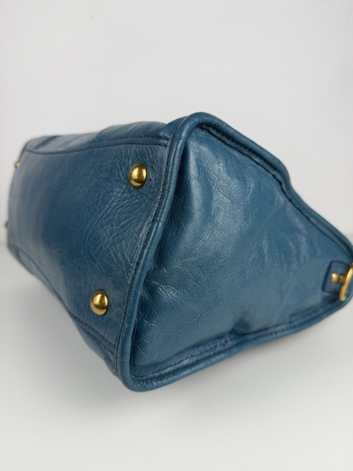 Miu Miu Miu miu vitello lux top zip handbag in turquoise Size ONE SIZE - 13 Thumbnail