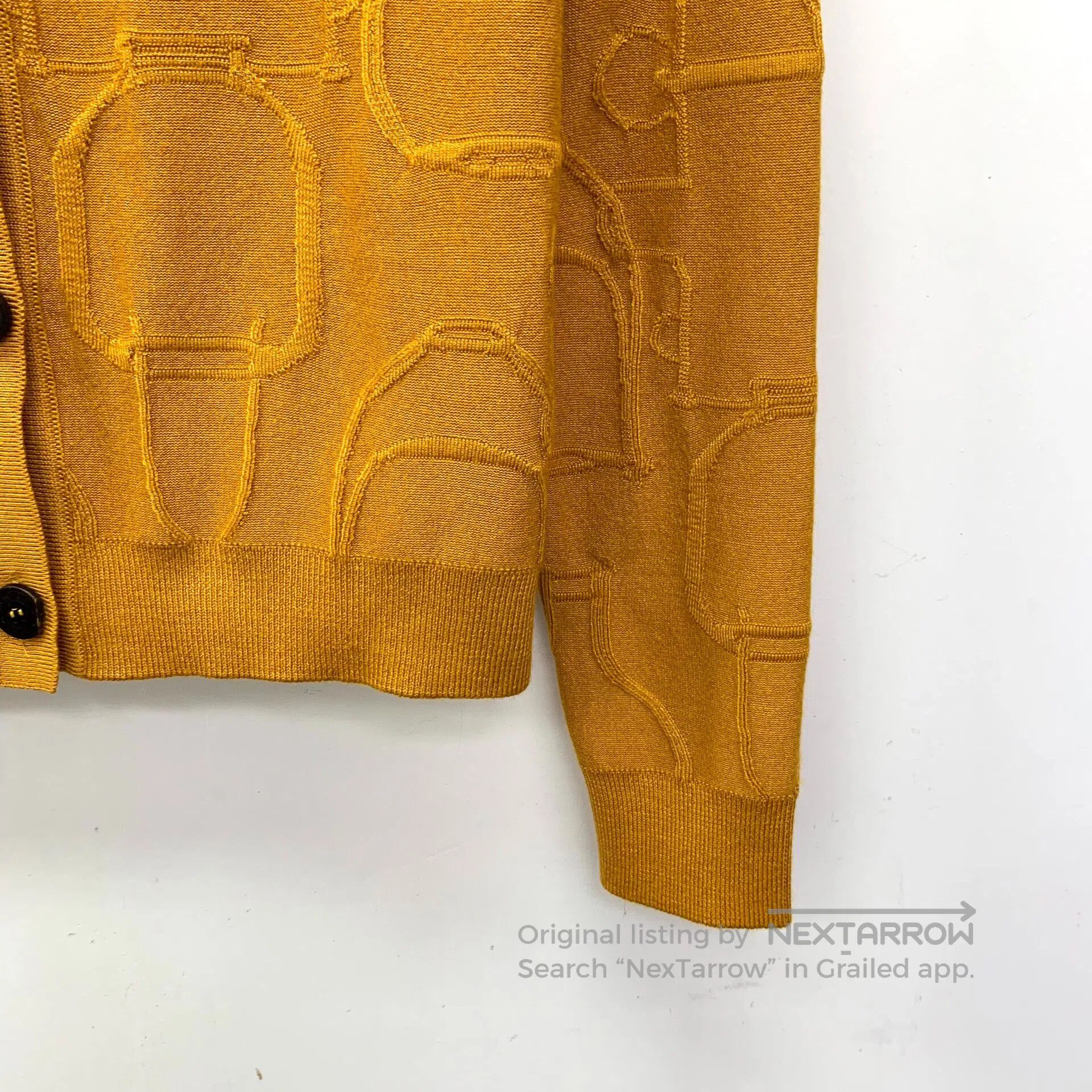 Hermes Hermes Orange stirrup buckle jacquard cashmere round neck Size XS / US 0-2 / IT 36-38 - 4 Thumbnail