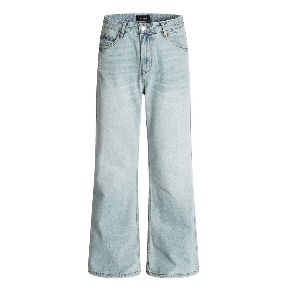 Jean Punk men's loose gradient distressed washed flared jeans Size US 32 / EU 48 - 1 Thumbnail