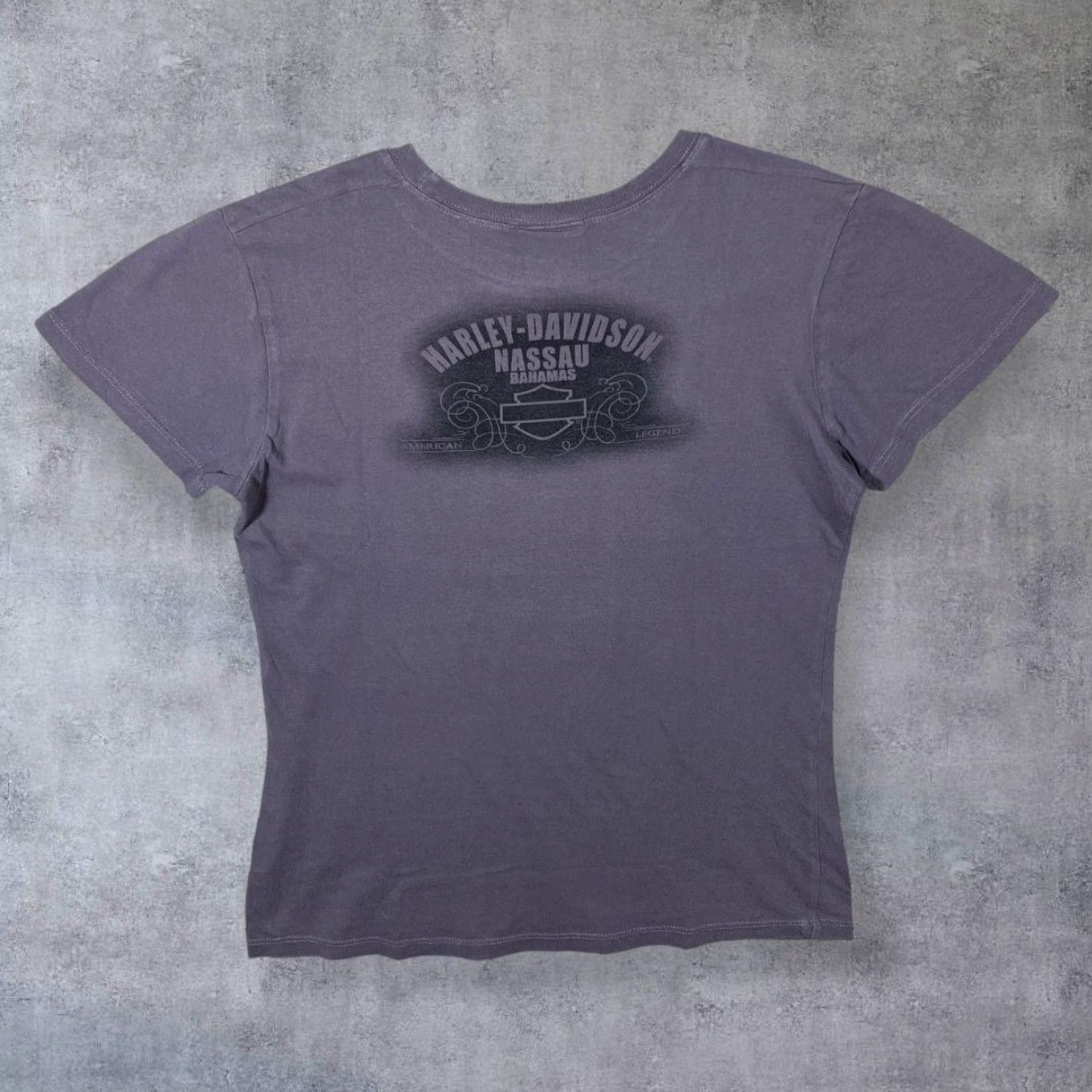 Harley Davidson Harley-Davidson Nassau, Bahamas Biker Butterfly Graphic Grey T-Shirt Women’s Large Size L / US 10 / IT 46 - 2 Thumbnail