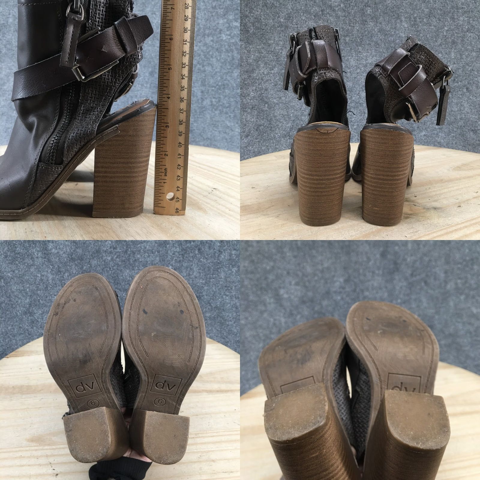 Dolce Vita DV Dolce Vita Boots Womens 6 Teisha Open Toe Zip Slingback Bootie Brown Heels Size US 6 / IT 36 - 8 Thumbnail