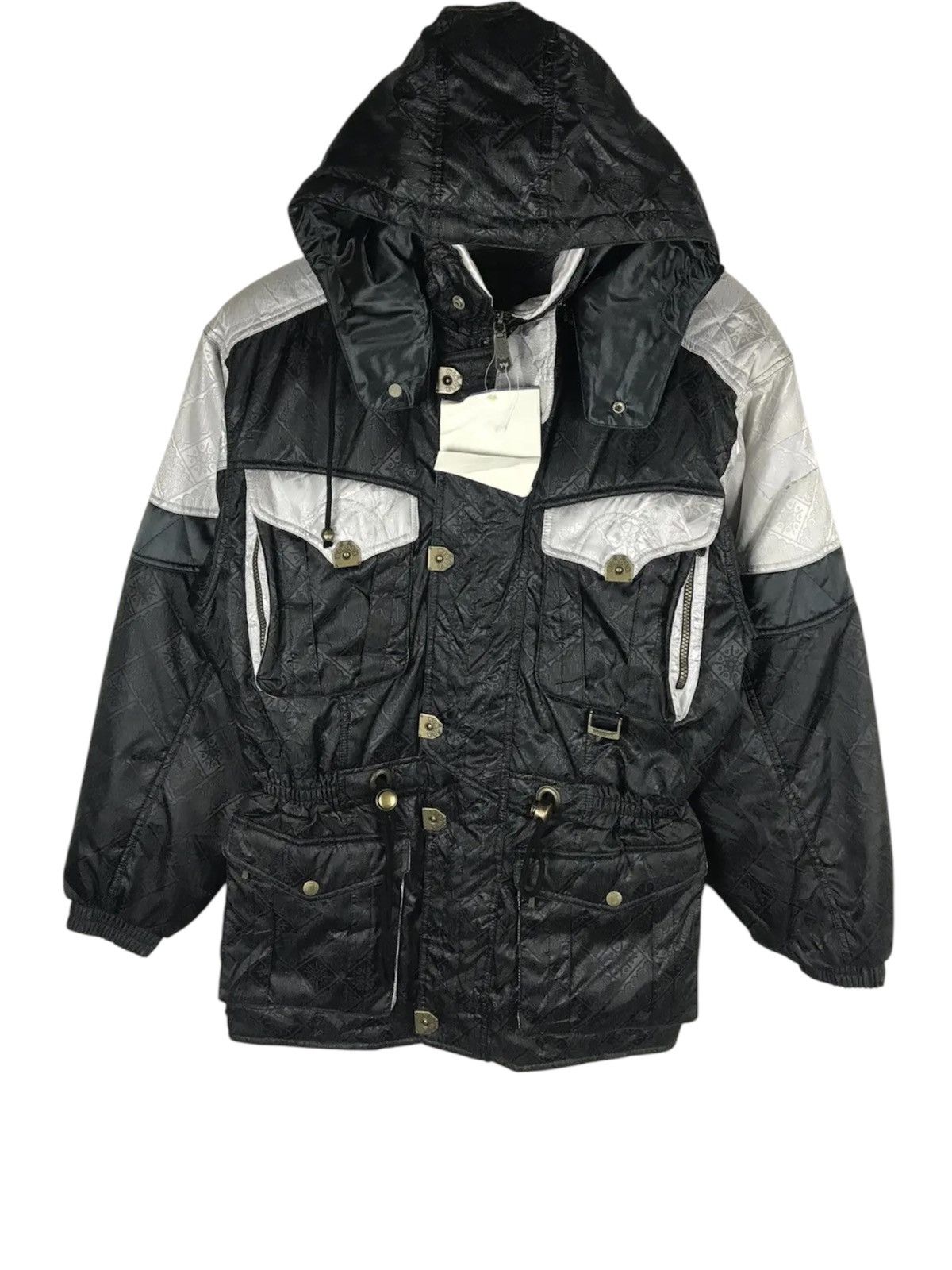 Japanese Brand × Vintage Vintage Windex Pro Snow Racer Ski Jacket 90s Black Silver Size US M / EU 48-50 / 2 - 1 Thumbnail
