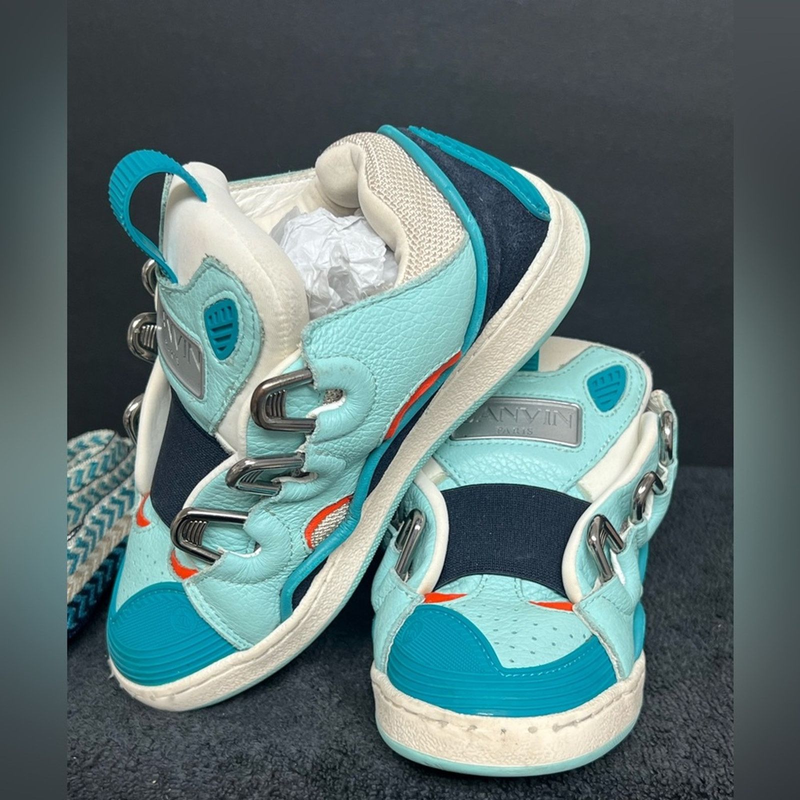 Lanvin LANVIN Curb Leather Chunky Sneakers, 33 US 1.5/2 RETAIL $554 Size US 4 / IT 34 - 9 Thumbnail