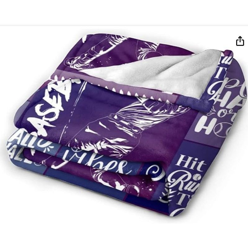 The Unbranded Brand Baseball Themed Design Printed Throw Blanket 40"x 50" Size ONE SIZE - 5 Thumbnail