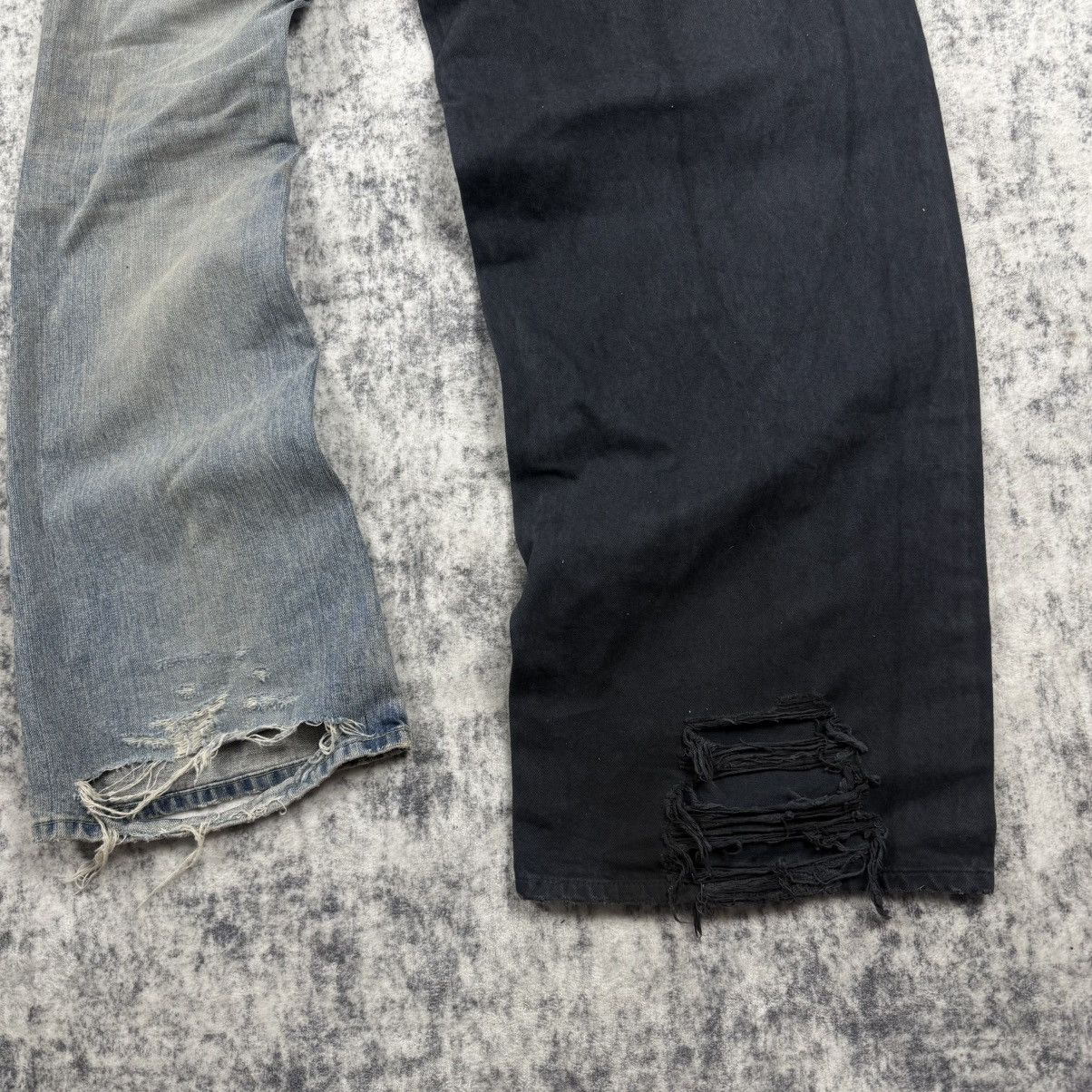 Balenciaga Balenciaga Fifty-Fifty Destroyed ‘Black/Blue’ Jeans Size US 30 / EU 46 - 6 Thumbnail