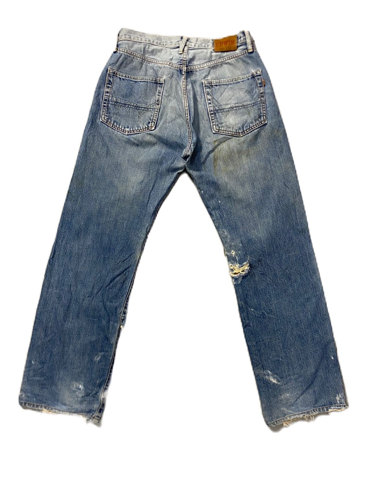 Edwin × Kapital EDWIN 505 SELVEDGE DISTRESS DESIGN GRUNGE STYLE Size US 31 - 4 Thumbnail