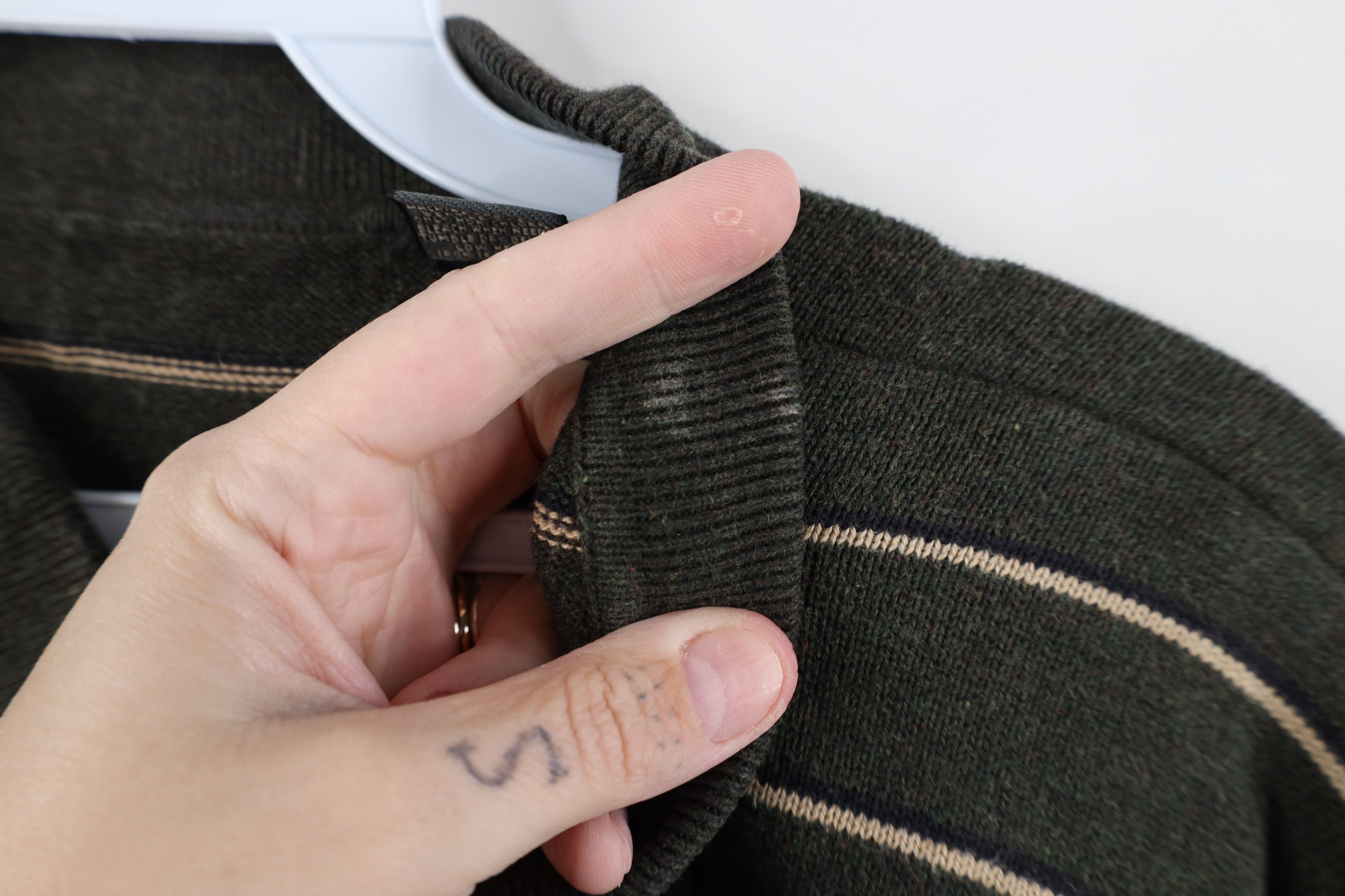 Vintage Vintage 90s Streetwear Heavyweight Knit Long Sleeve Polo Size US XL / EU 56 / 4 - 6 Thumbnail