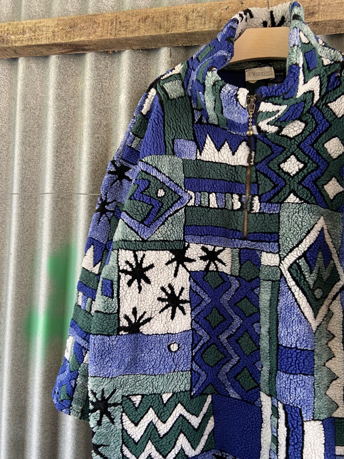 Other × Vintage AE WEEKENDS ABSTRACT FLEECE SHERPA JACKET Size US L / EU 52-54 / 3 - 4 Thumbnail