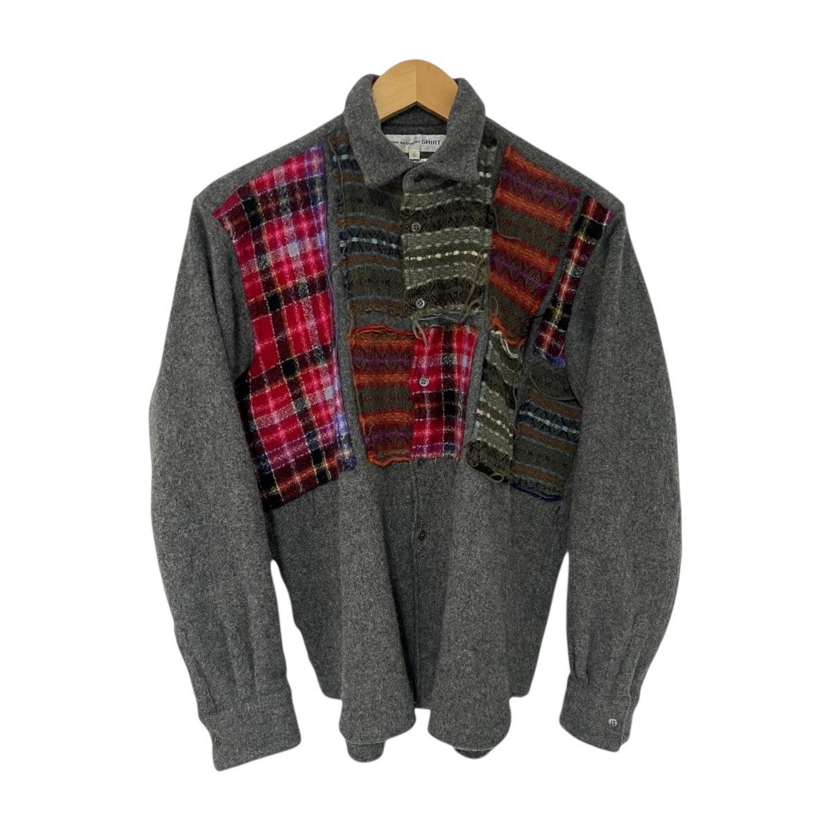 Comme des Garcons SHIRT Cdg plaid patchwork wool shirt Size US S / EU 44-46 / 1 - 1 Thumbnail