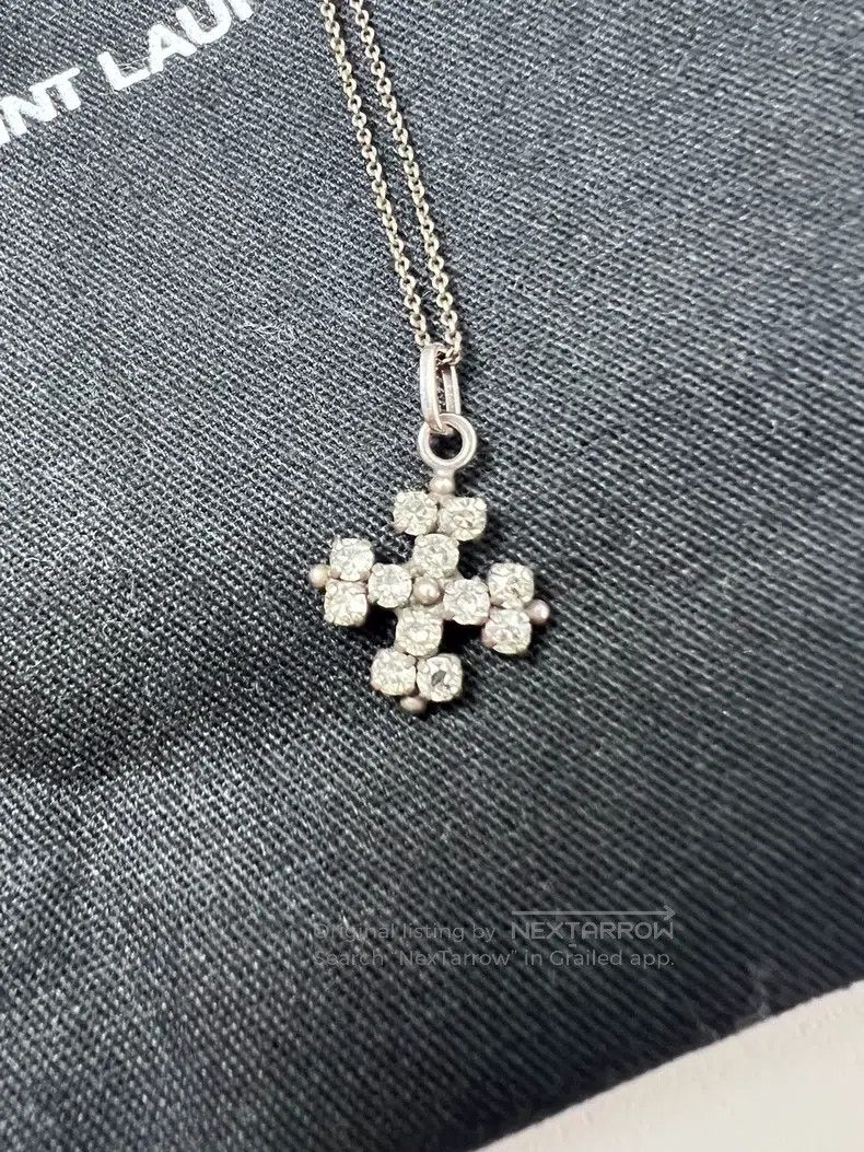 Saint Laurent Paris Saint Laurent Paris Crystal Cross Necklace Size ONE SIZE - 2 Thumbnail