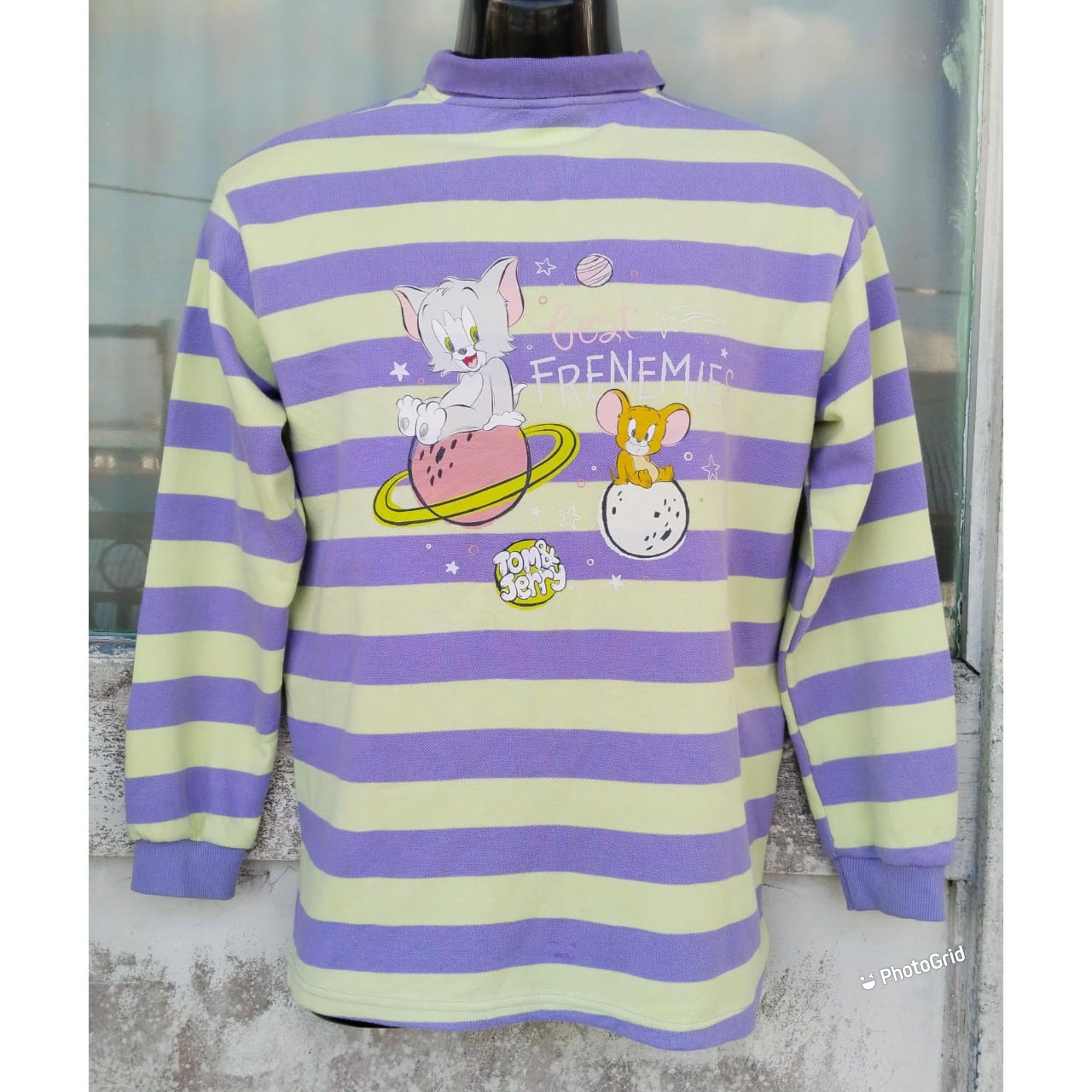 Cartoon Network Tom And Jerry Stripe Long Sleeve Polo Shirt Size US M / EU 48-50 / 2 - 2 Thumbnail