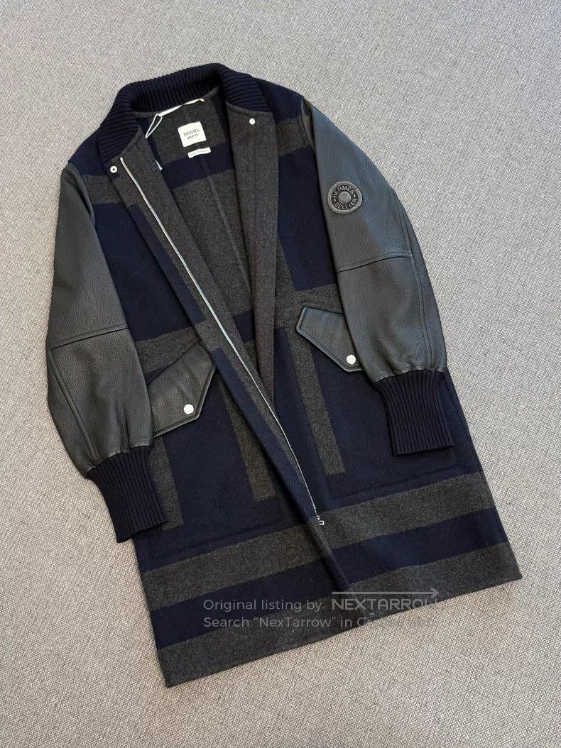 Hermes Hermes Logo patchwork leather sleeve overcoat Size XS / US 0-2 / IT 36-38 - 1 Thumbnail