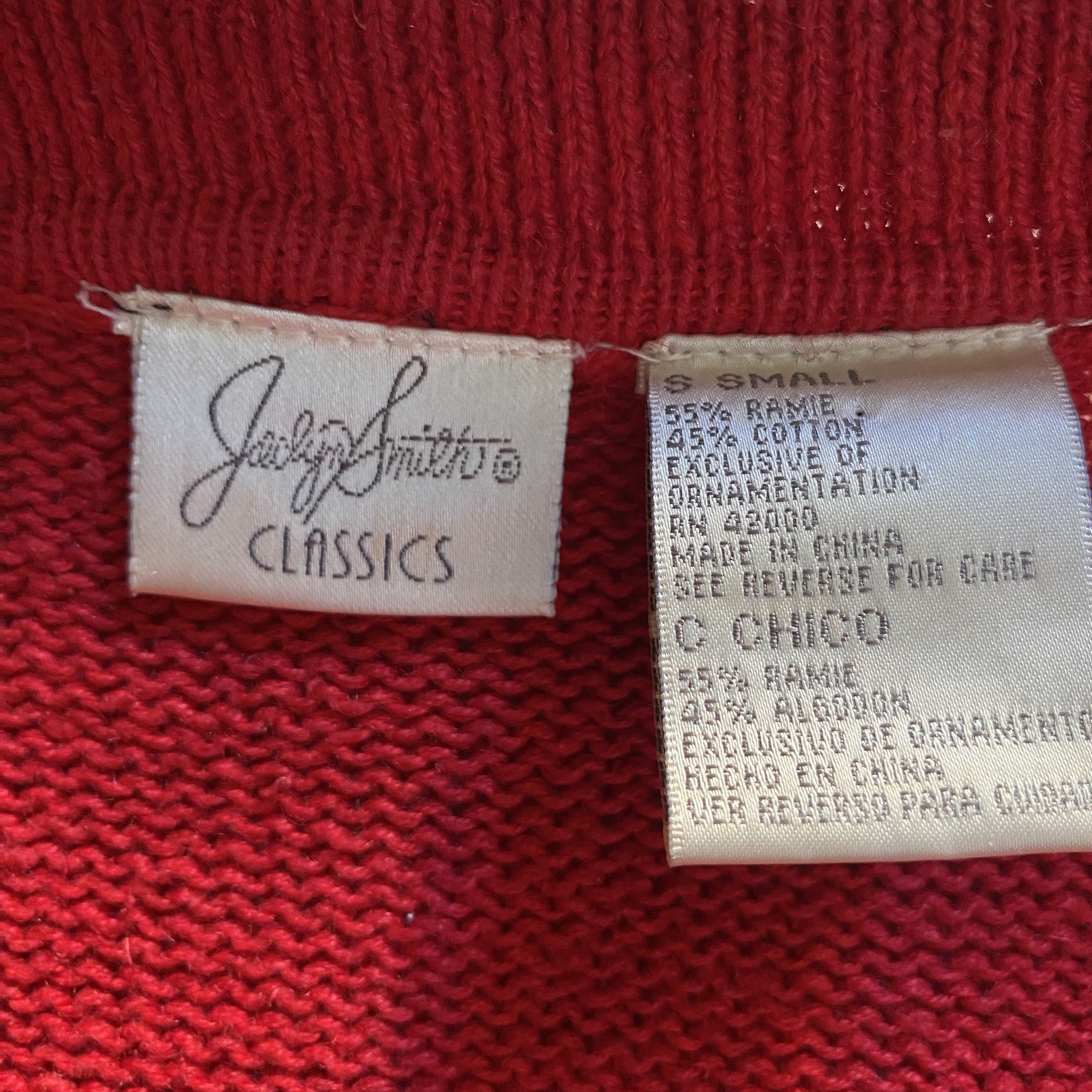 Other Vintage Jaclyn Smith Red Beaded Sweater Size S / US 4 / IT 40 - 4 Thumbnail