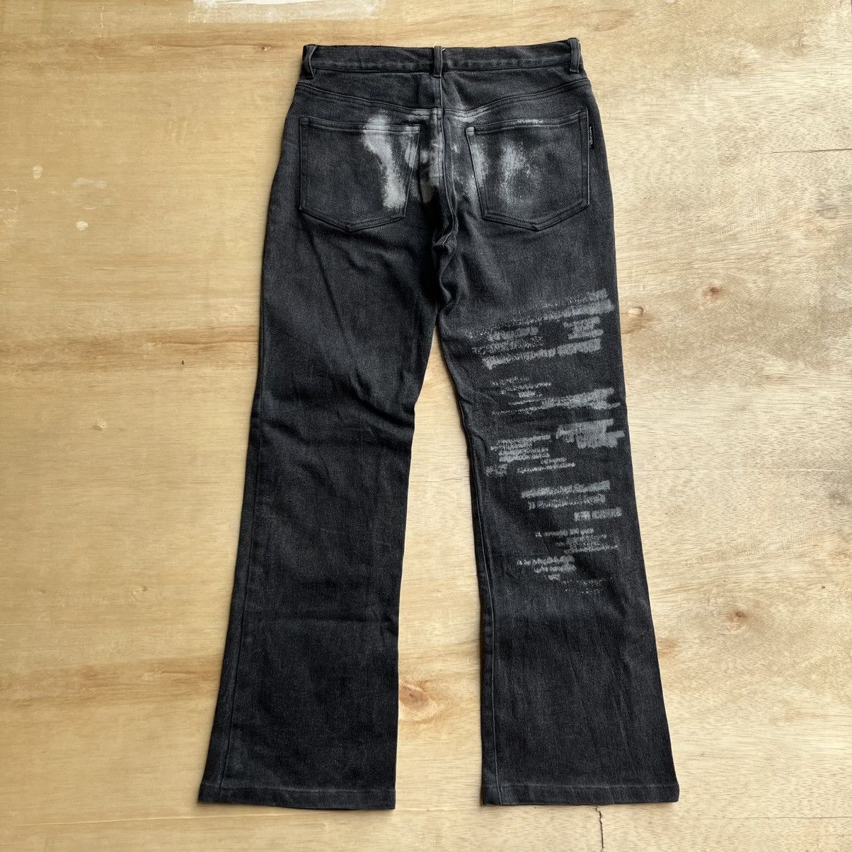 BERNINGS SHO BERNINGSHO BLACK WASHE POEM STUDED STRETCH PUNK FLARE DENIM Size US 31 - 7 Thumbnail