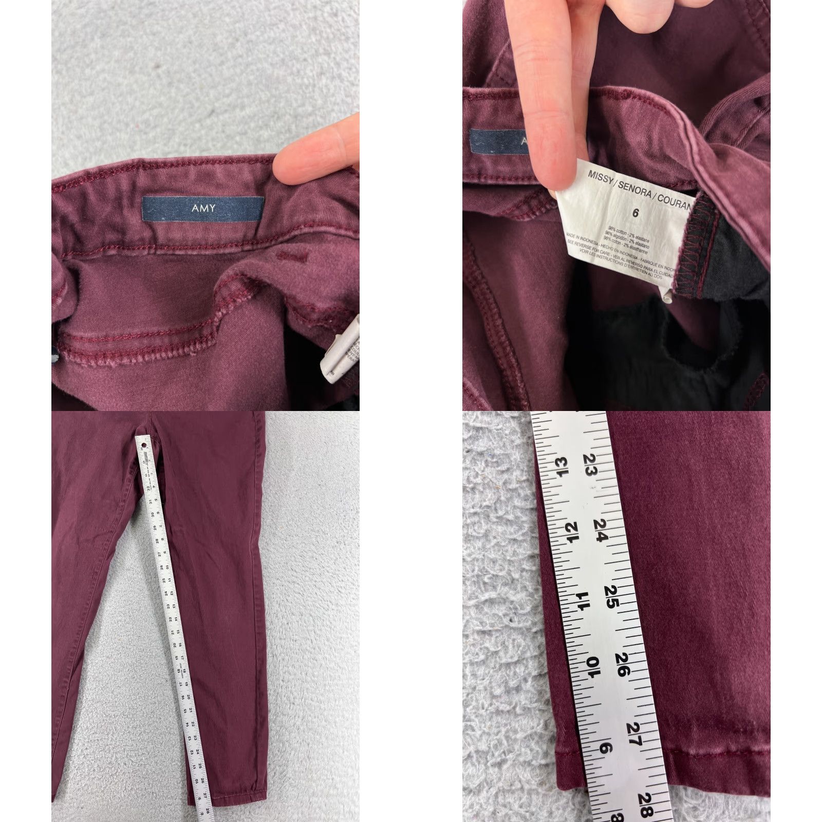 Vintage Bandolino Jeans Womens 6 Red Cotton Blend Regular Straight 26x28 5-Pocket Design Mid Rise Denim Vintage No Size 28" / US 6 / IT 42 - 8 Thumbnail