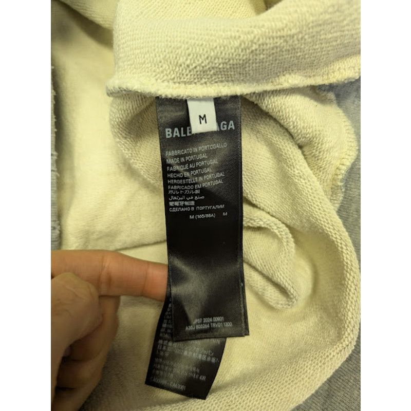 Balenciaga o1rshd1 Q:2 / Planet Earth Molleton Arch Zip-Up Hoodie Grey Size US M / EU 48-50 / 2 - 16 Thumbnail