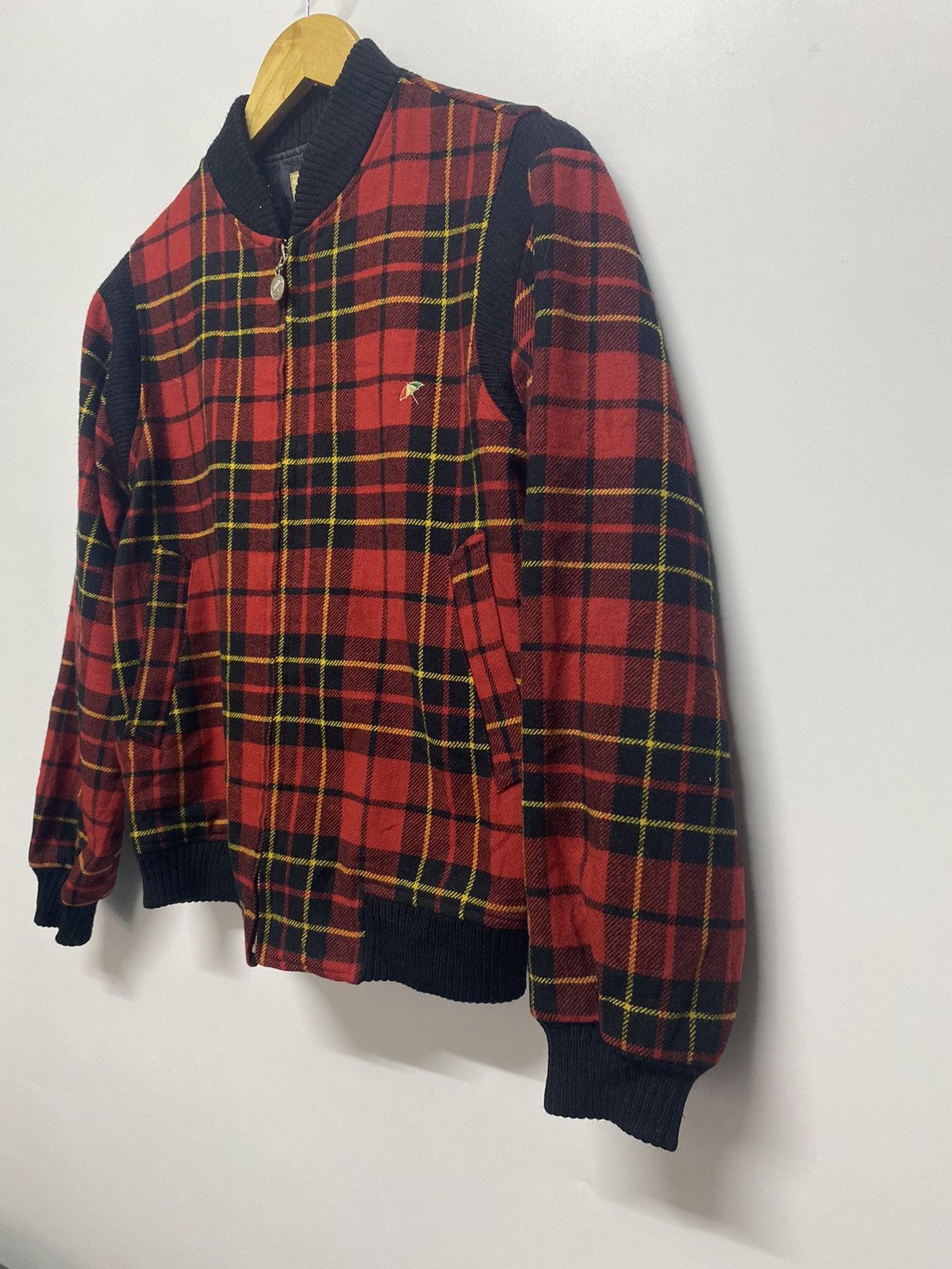 Japanese Brand Vintage Arnold Palmer by Renown Wool Plaid Bomber Jacket Size US M / EU 48-50 / 2 - 3 Thumbnail