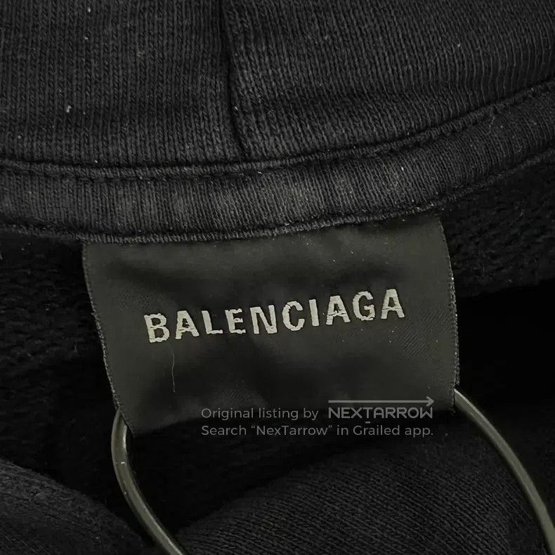 Balenciaga Balenciaga Black Letter Tape Hooded Sweatshirt Size US M / EU 48-50 / 2 - 3 Thumbnail