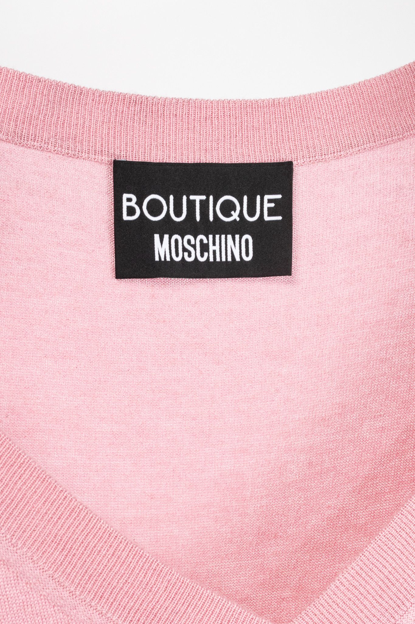 Boutique Moschino Boutique Moschino Pink Silk Leopard-Trim Sweater Size M / US 6-8 / IT 42-44 - 4 Thumbnail