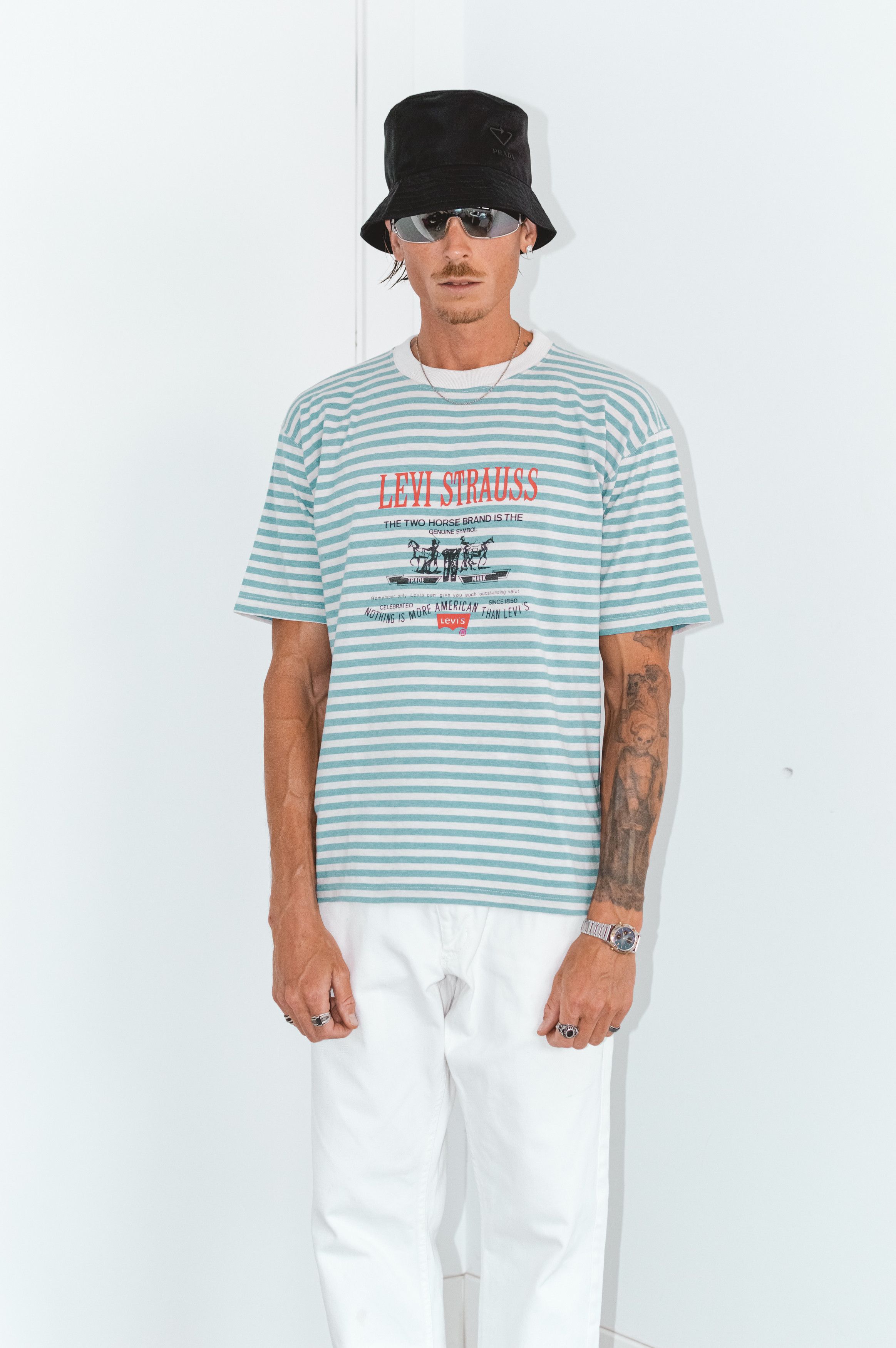 Vintage Levi's Striped TShirt - Made in USA - Rare Levis Tee