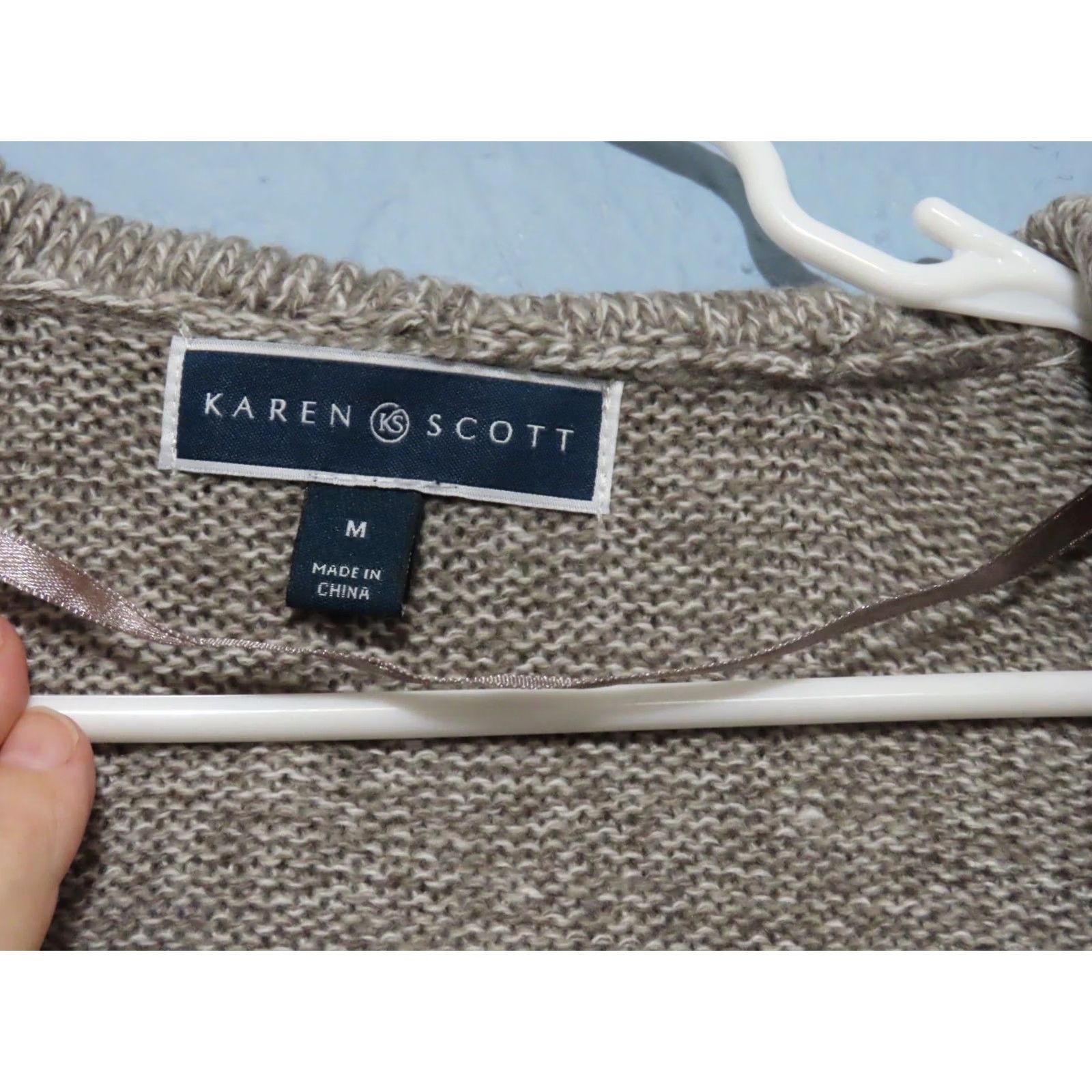 Vintage VINTAGE Karen Scott Women's M Turbo Cardigan Gull Marl NWT Size M / US 6-8 / IT 42-44 - 5 Thumbnail