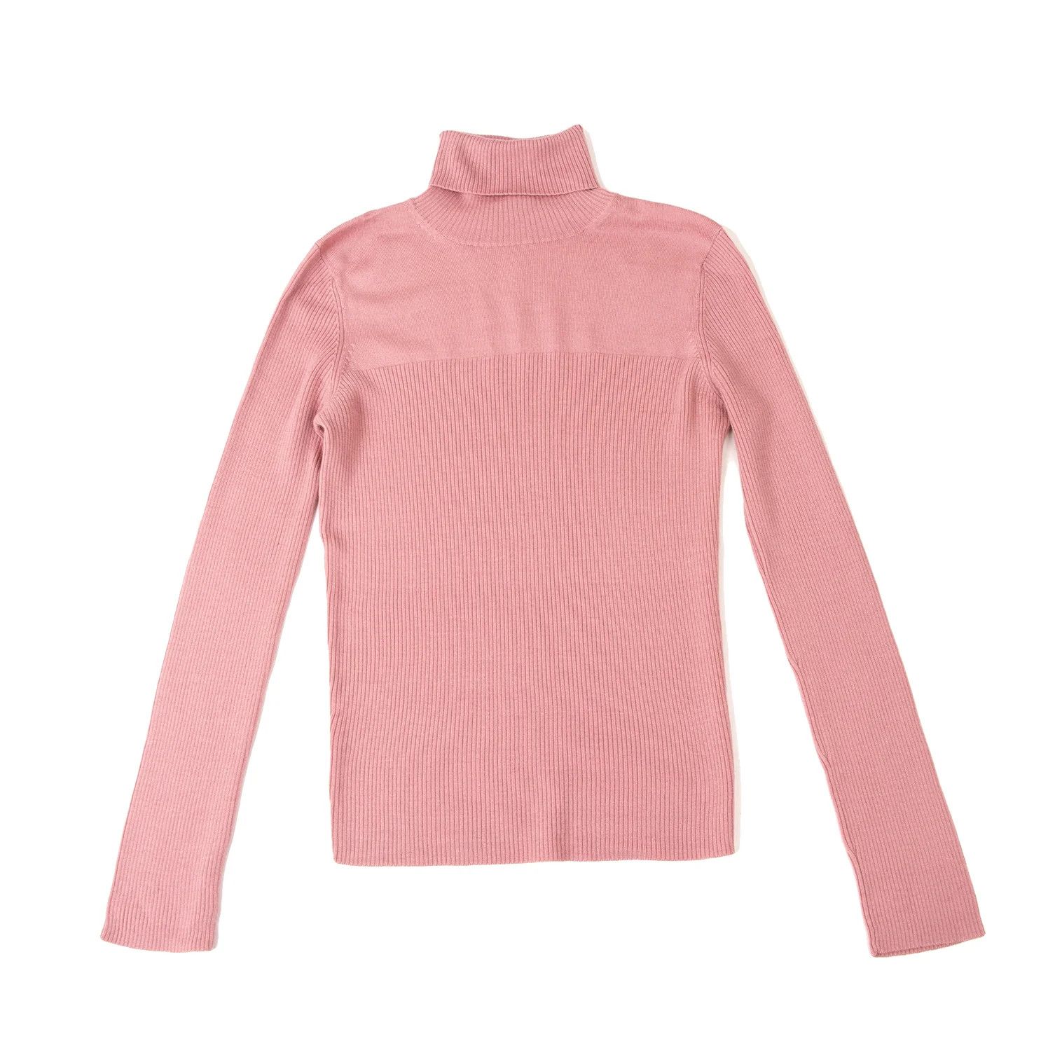 Jean Paul Gaultier Wool Ribbed Turtle Neck Knit Sweater in Pink, Size 48 Size US M / EU 48-50 / 2 - 1 Thumbnail