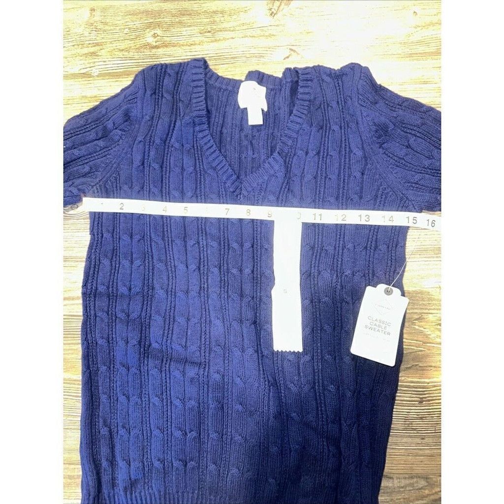 St. Johns Bay St Johns Bay Women Sweater Navy Knit Long Sleeve V Neck. 10 Size S / US 4 / IT 40 - 6 Thumbnail