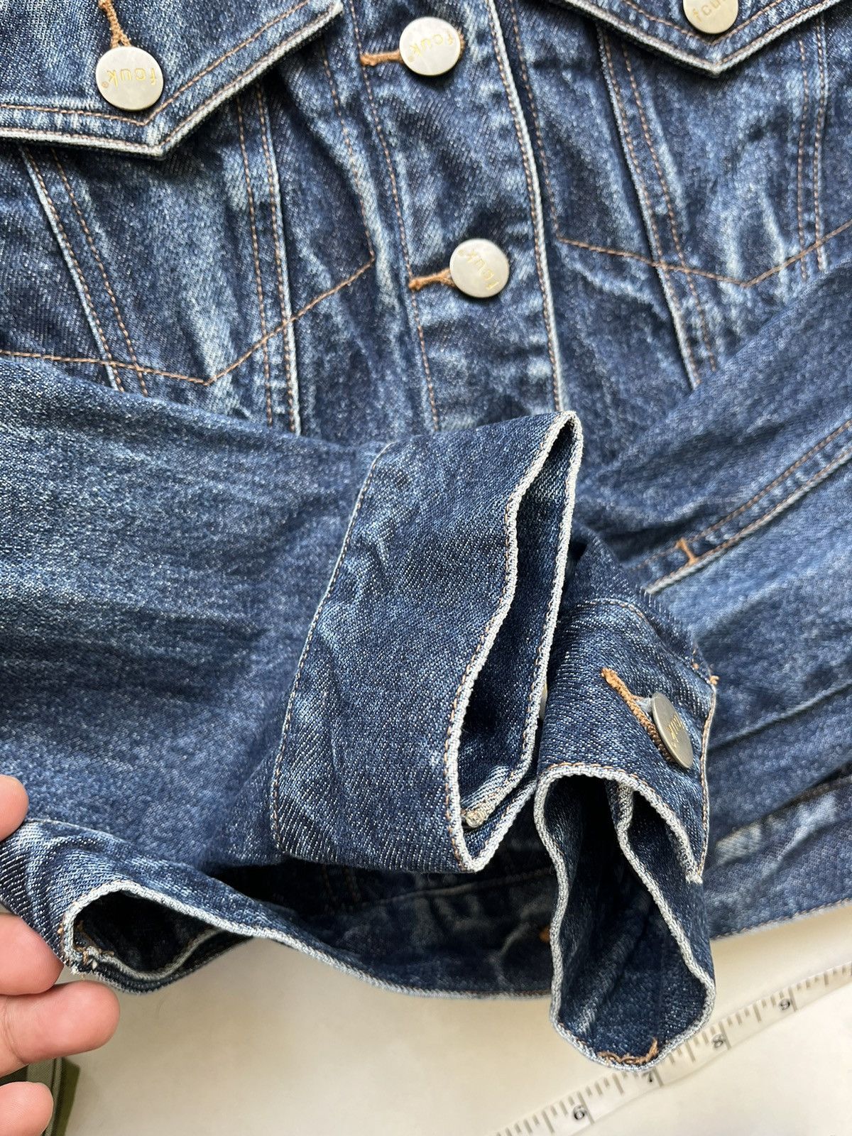 FCUK × French Connection FCUK Cropped Denim Jacket Size XS / US 0-2 / IT 36-38 - 17 Thumbnail