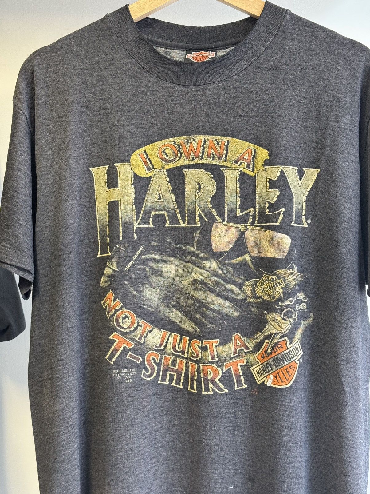 Harley Davidson 1991 3D Emblem Harley Davidson tee Size US XL / EU 56 / 4 - 2 Thumbnail