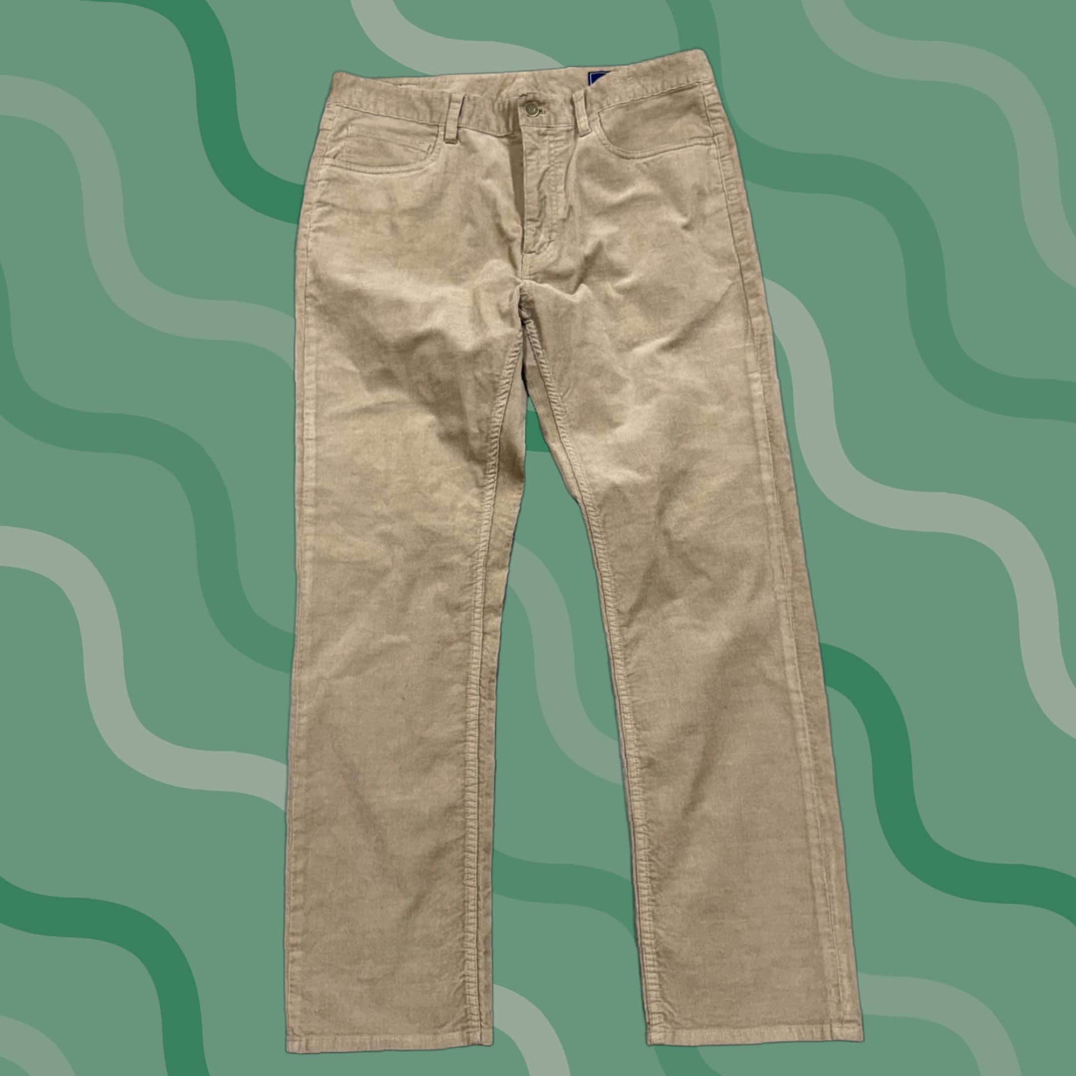 Vineyard Vines Vineyard Vines Pants Mens 34x30 Beige Corduroy 5-Pocket Stretch Straight Leg Khakis Tailored Flat Front 5-Pocket Design Mens Beige Corduroy Pants Size US 34 / EU 50 - 1 Thumbnail