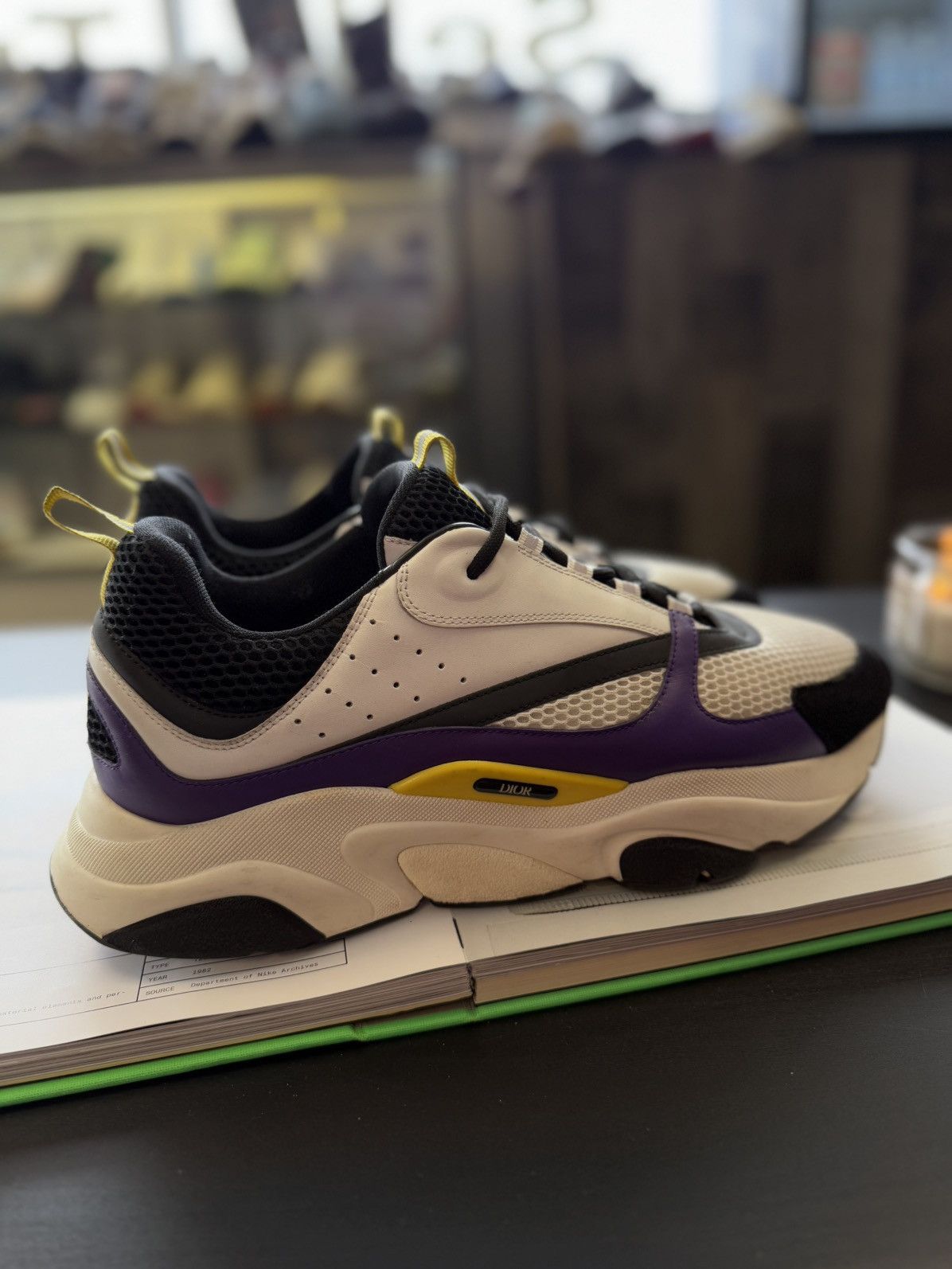 Dior Dior B22 White Purple Size 48EU/15US Discontinued Size US 15 / EU 48 - 3 Thumbnail