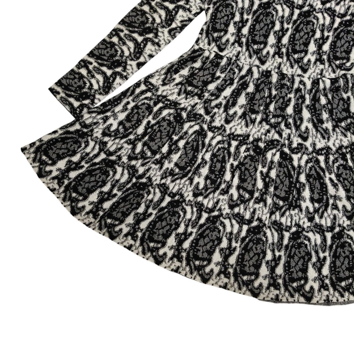 DKNY DKNY Black White Patterned Knit Long Sleeve Dress Size S / US 4 / IT 40 - 6 Thumbnail