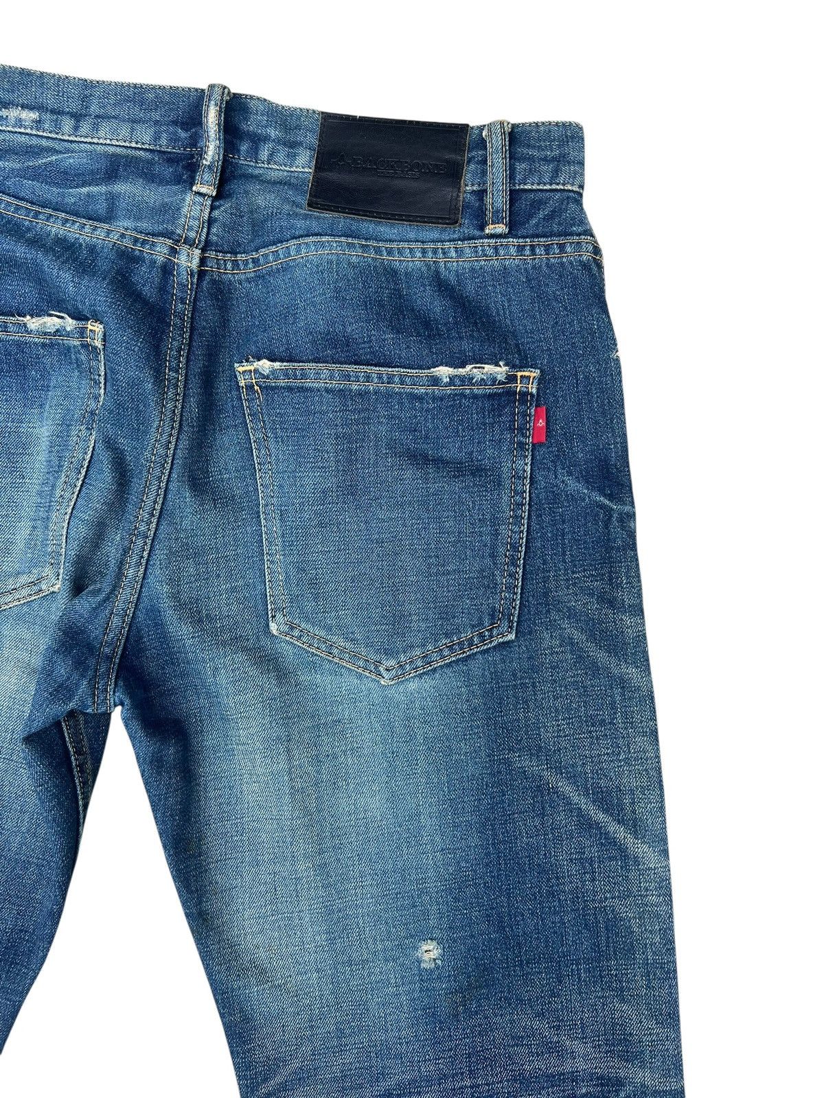 Backbone Vintage BackBone Distress Mud Denim Bootcut Selvedge Jeans Size US 31 - 19 Thumbnail
